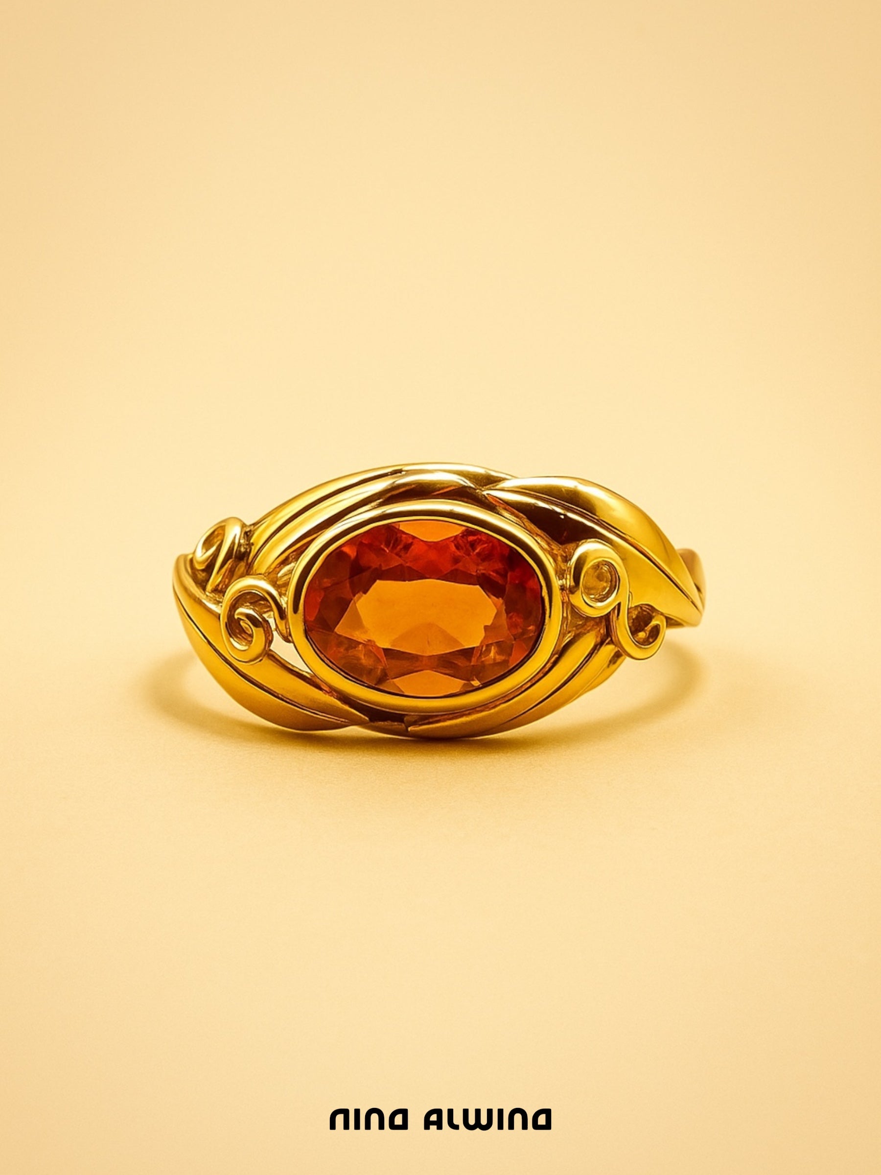 #277 8k Ring mit Mandarin Granat - RG 53