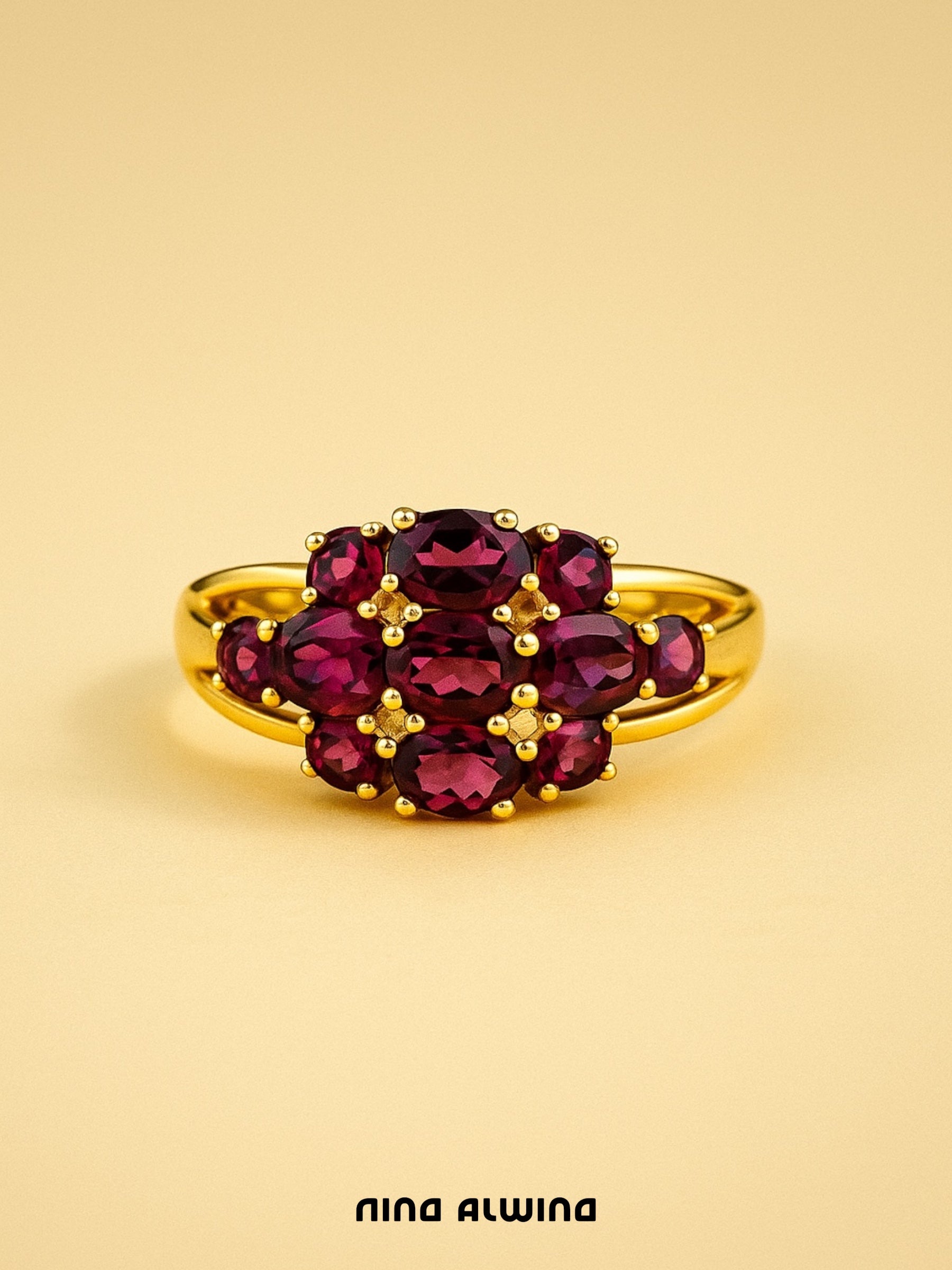 #276 8k Ring mit Amethysten & Diamanten - RG 53