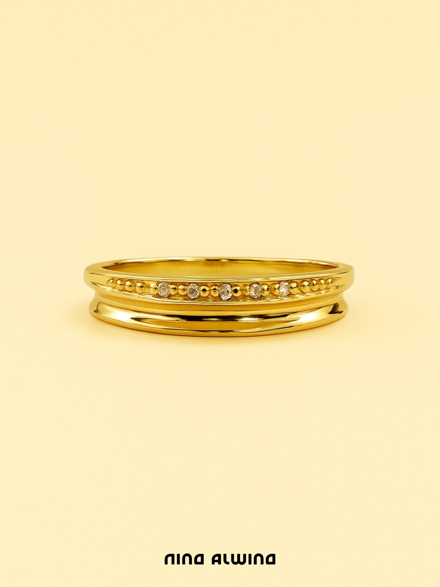 #307 9k Ring mit Diamanten - RG 54