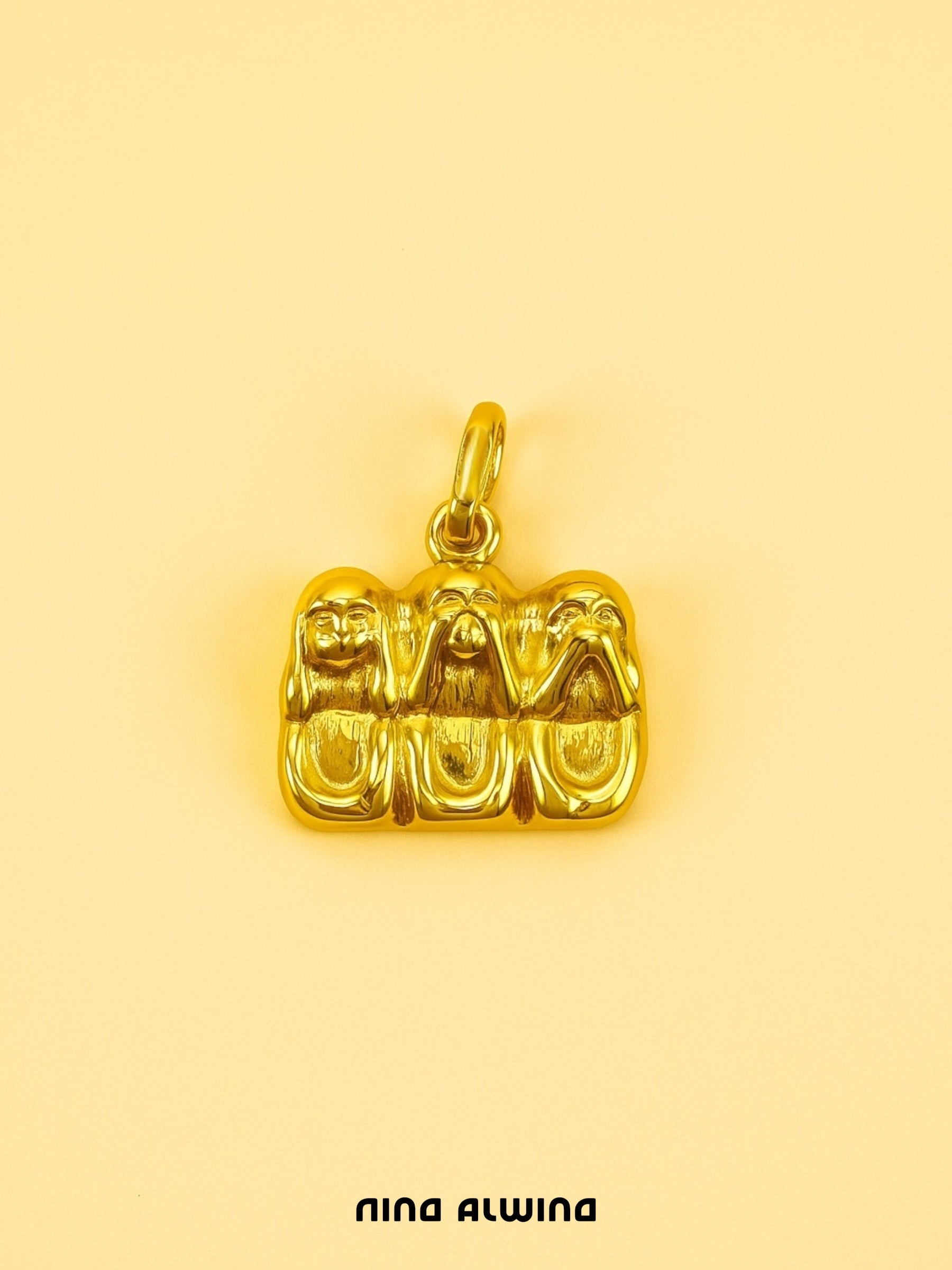 #290 8k Anhänger drei weise Affen - 1,8cm