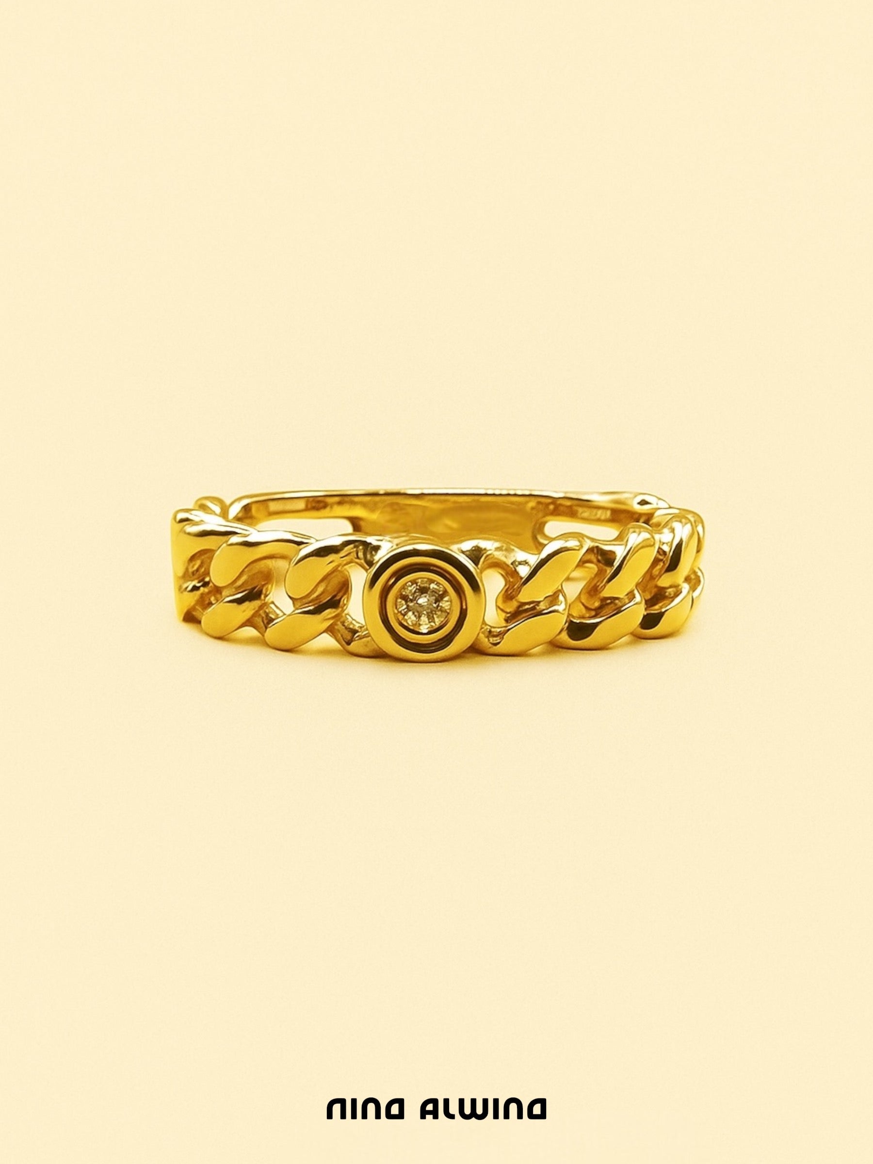 #292 Massiver 8k Ring mit Diamant - RG 57