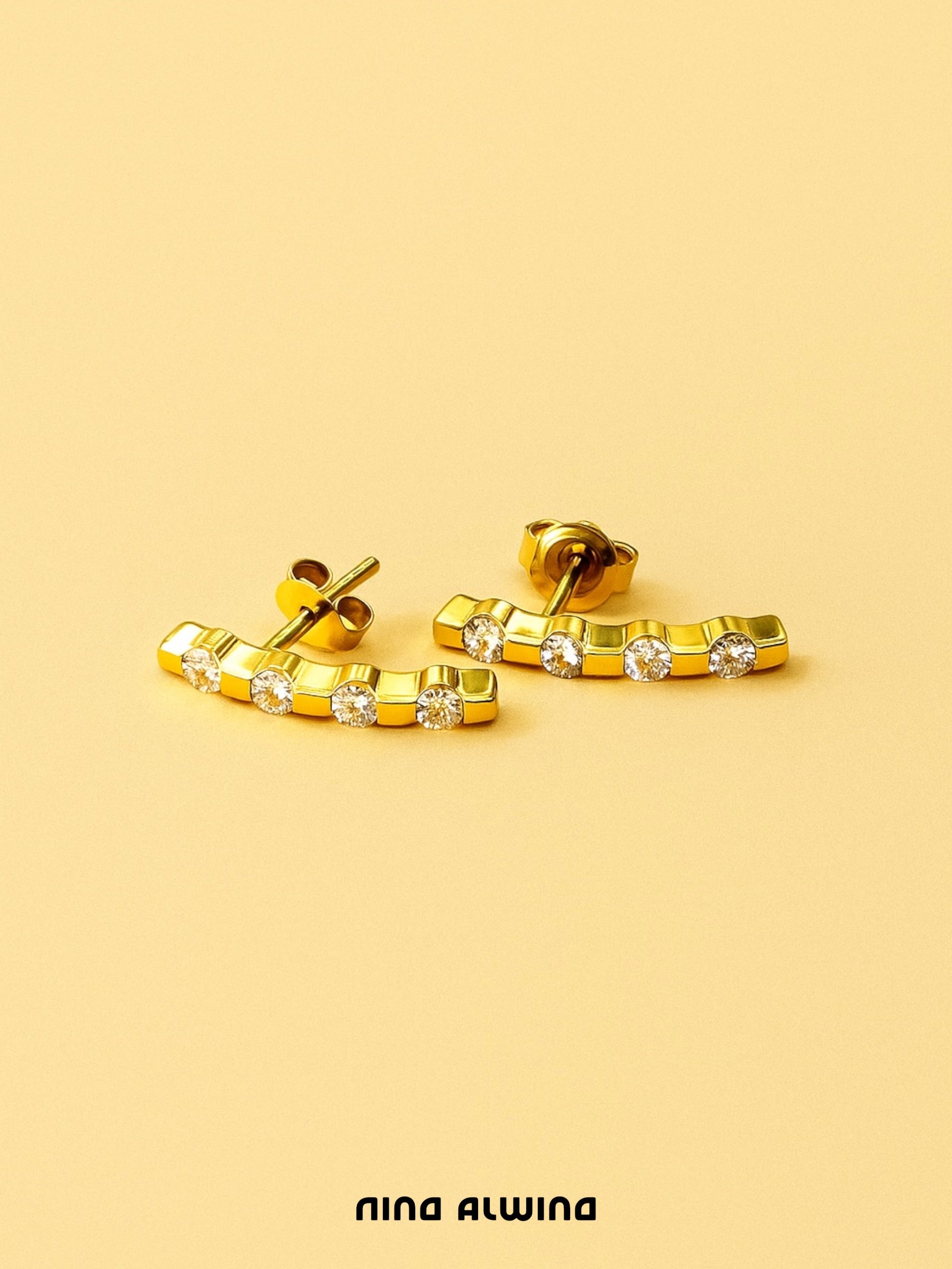 #321 8k Ohringe mit Zirkon - 1,7cm