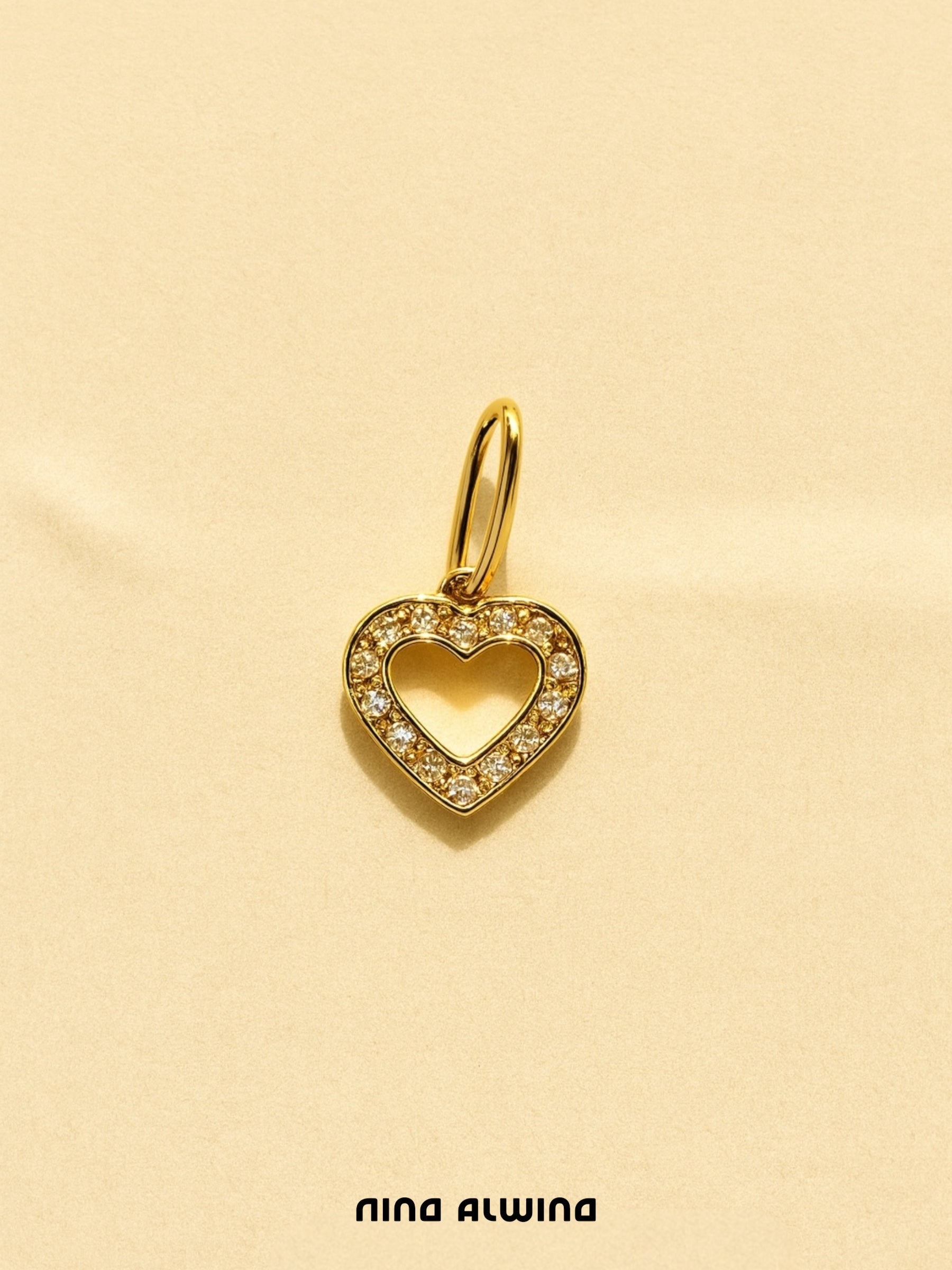 #335 8k Anhänger Herz mit Zirkonen  - 2,1cm