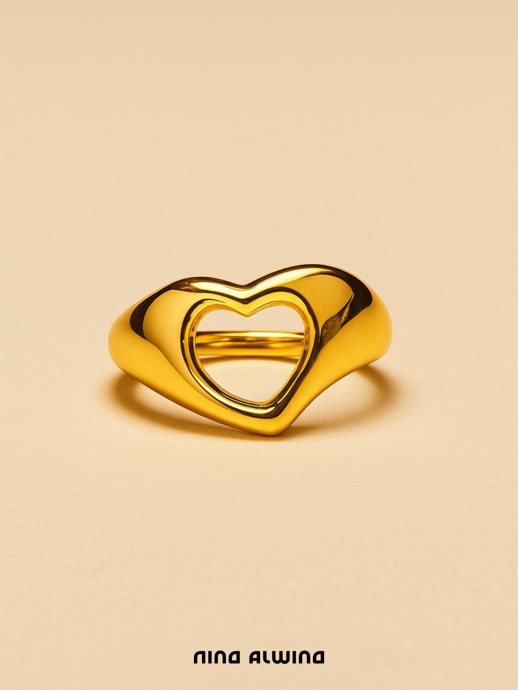 #337 18k Tiffany & Co. Elsa Peretti Open Heart Ring - RG 52