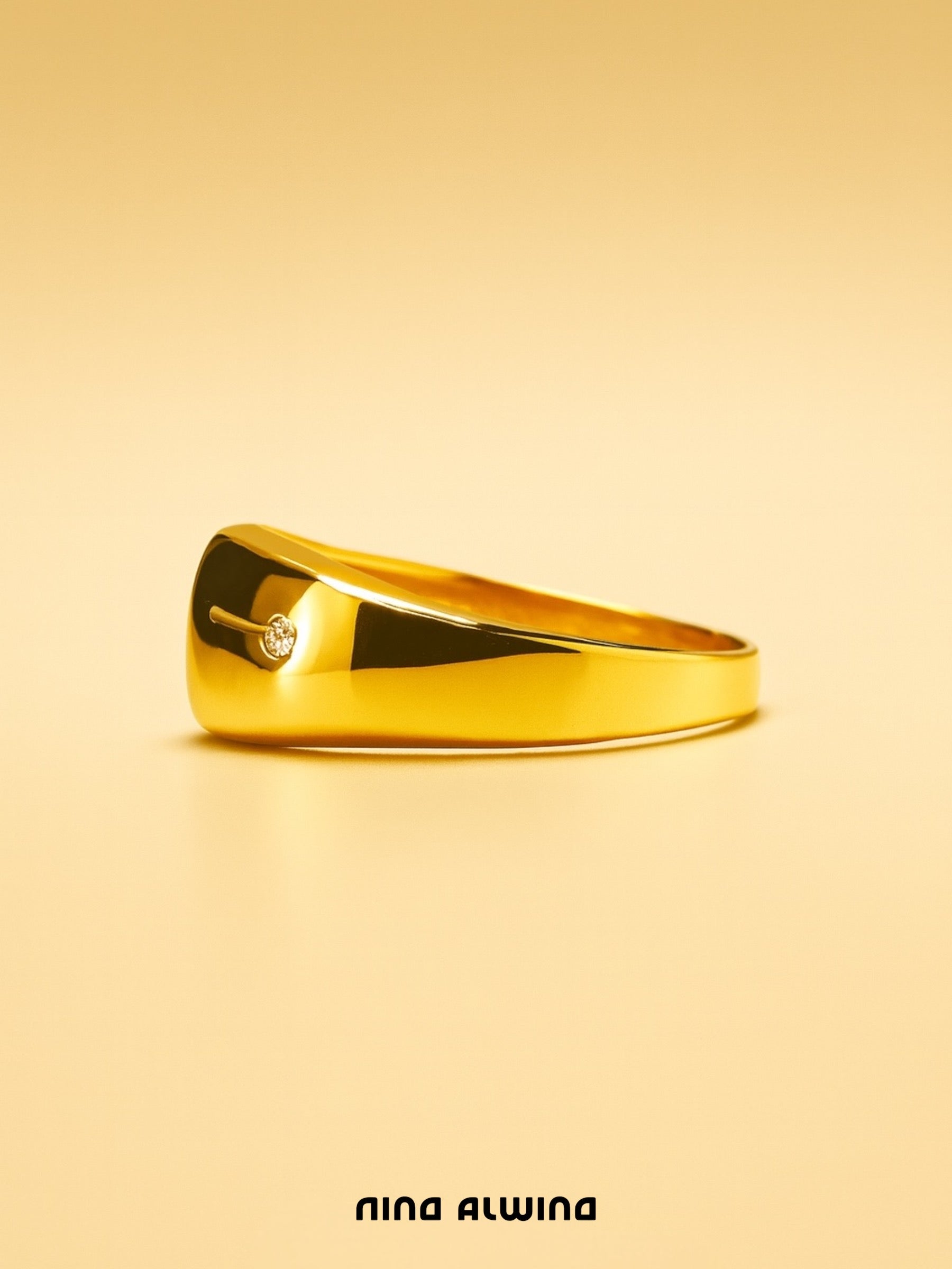 #338 8k Ring mit 4 Diamanten - RG 60