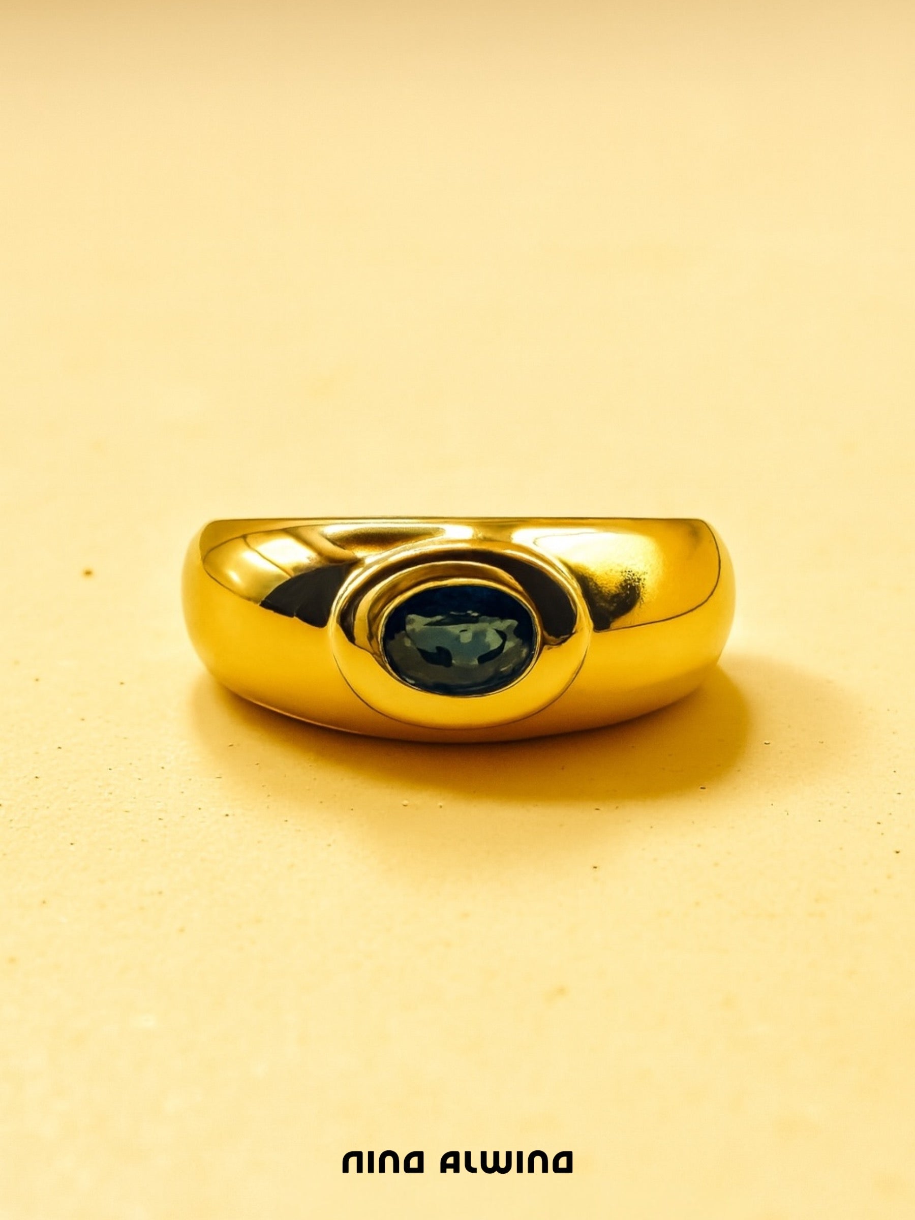 #385 8k Ring mit Saphir - RG 60