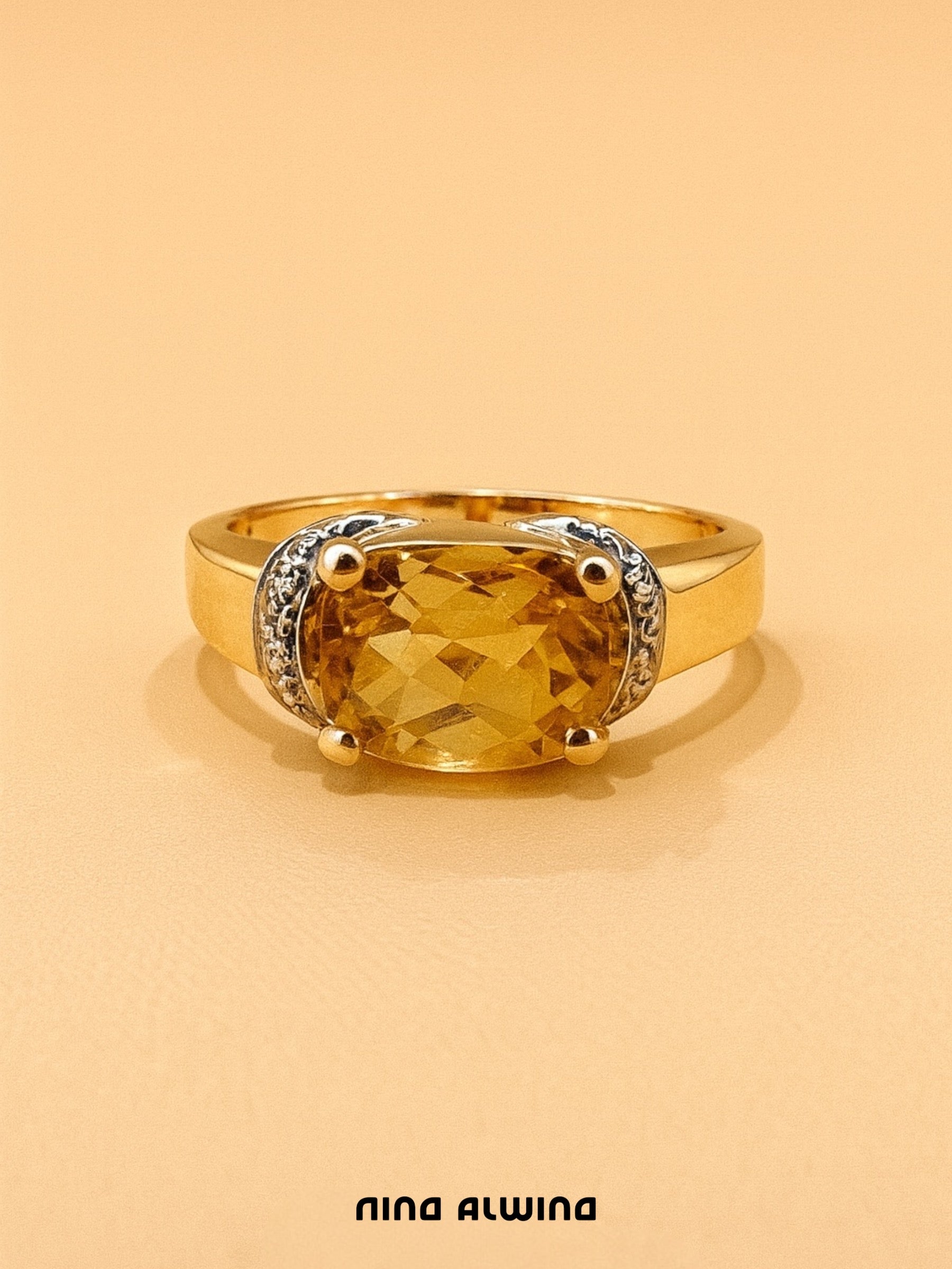 #394 9k Ring mit Citrin - RG 60