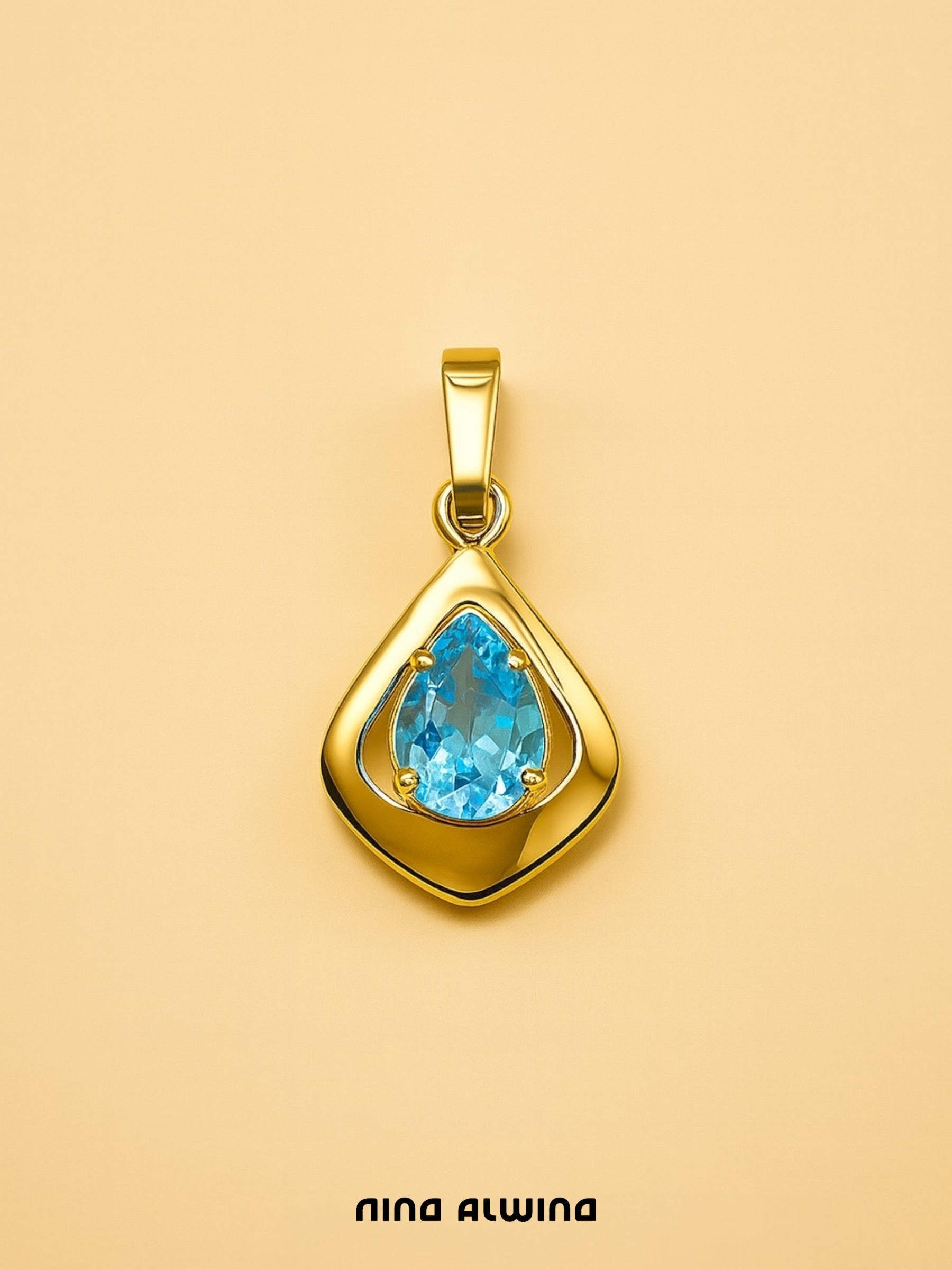 #403 8k Anhänger mit Aquamarin - 1,9cm