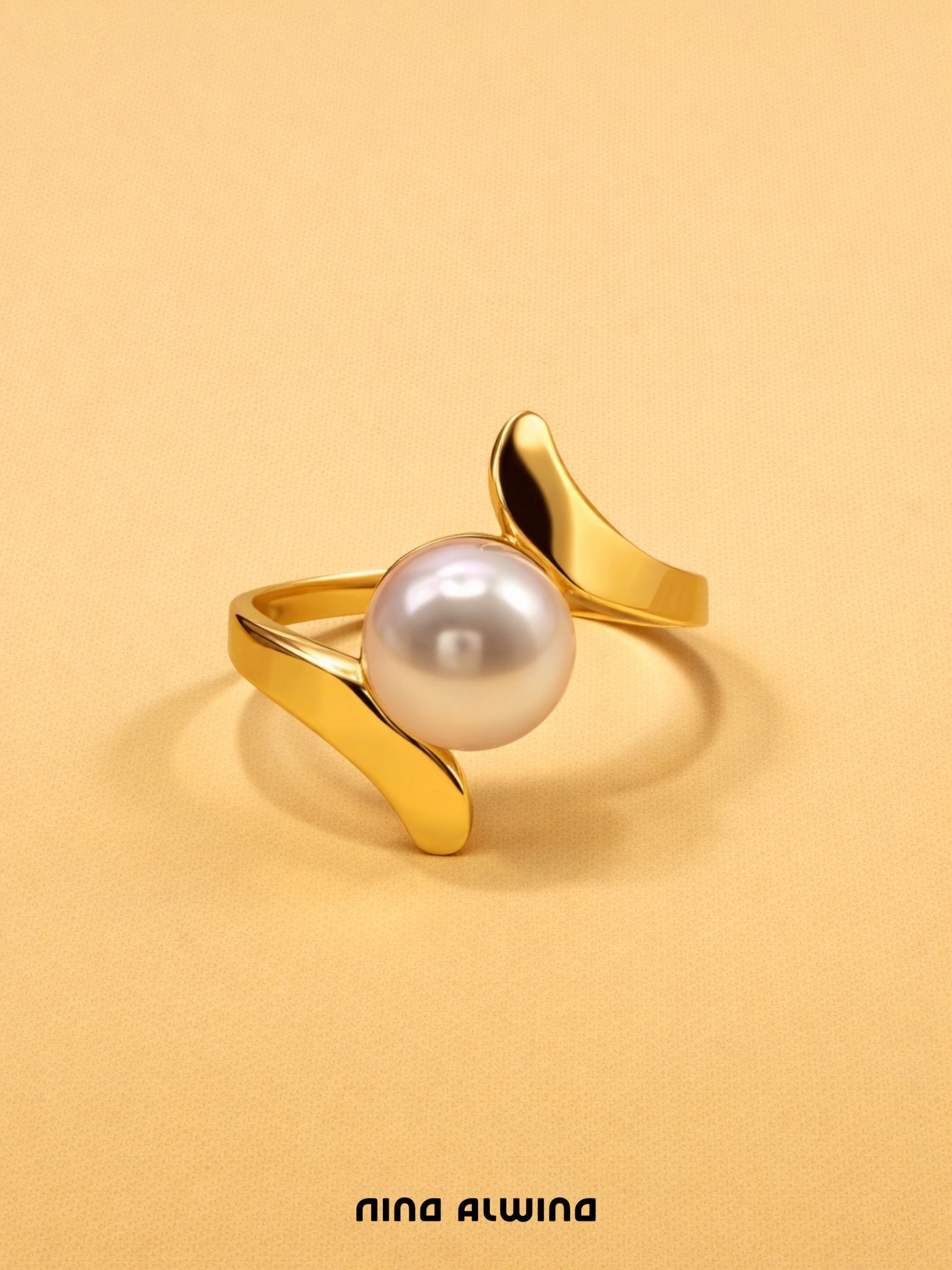 #531 Massiver 8k Ring mit Perle - RG 55