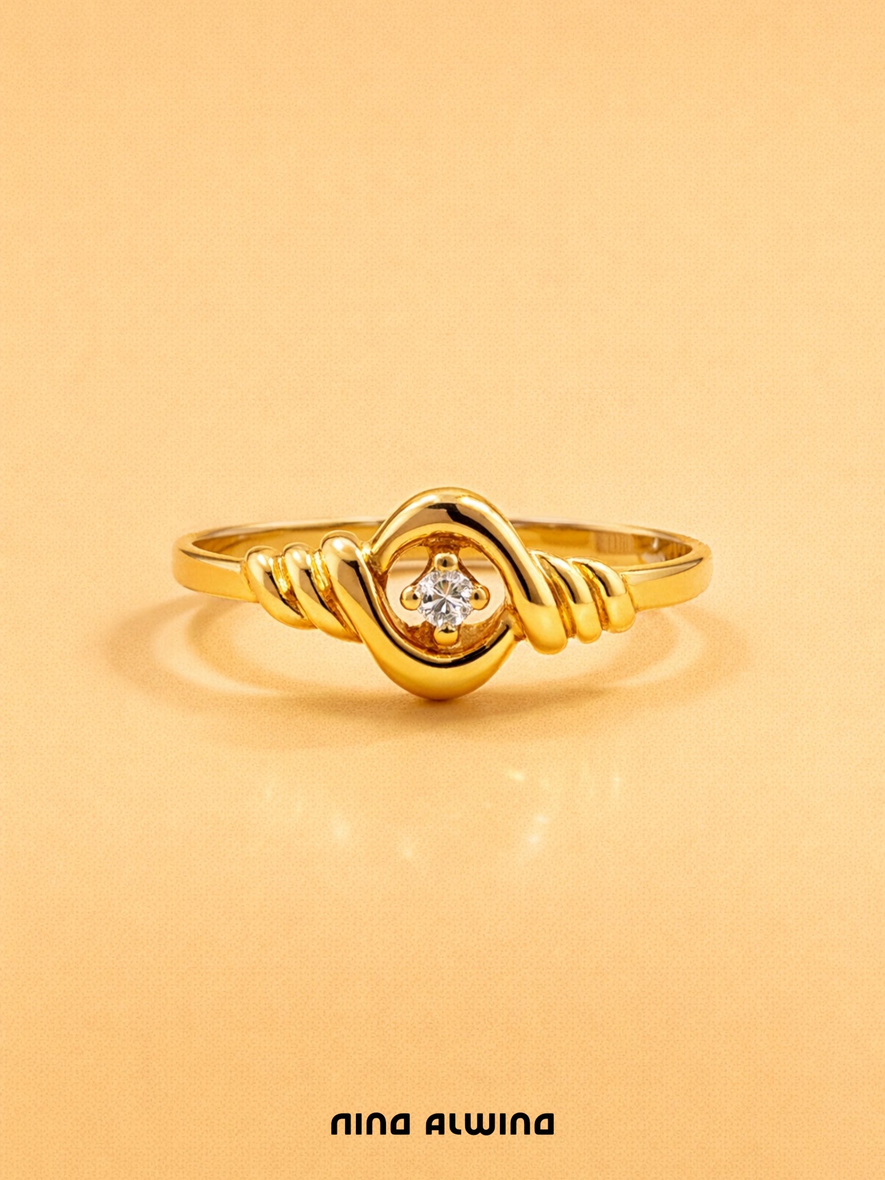 #517 8k Ring mit Diamant - RG 56