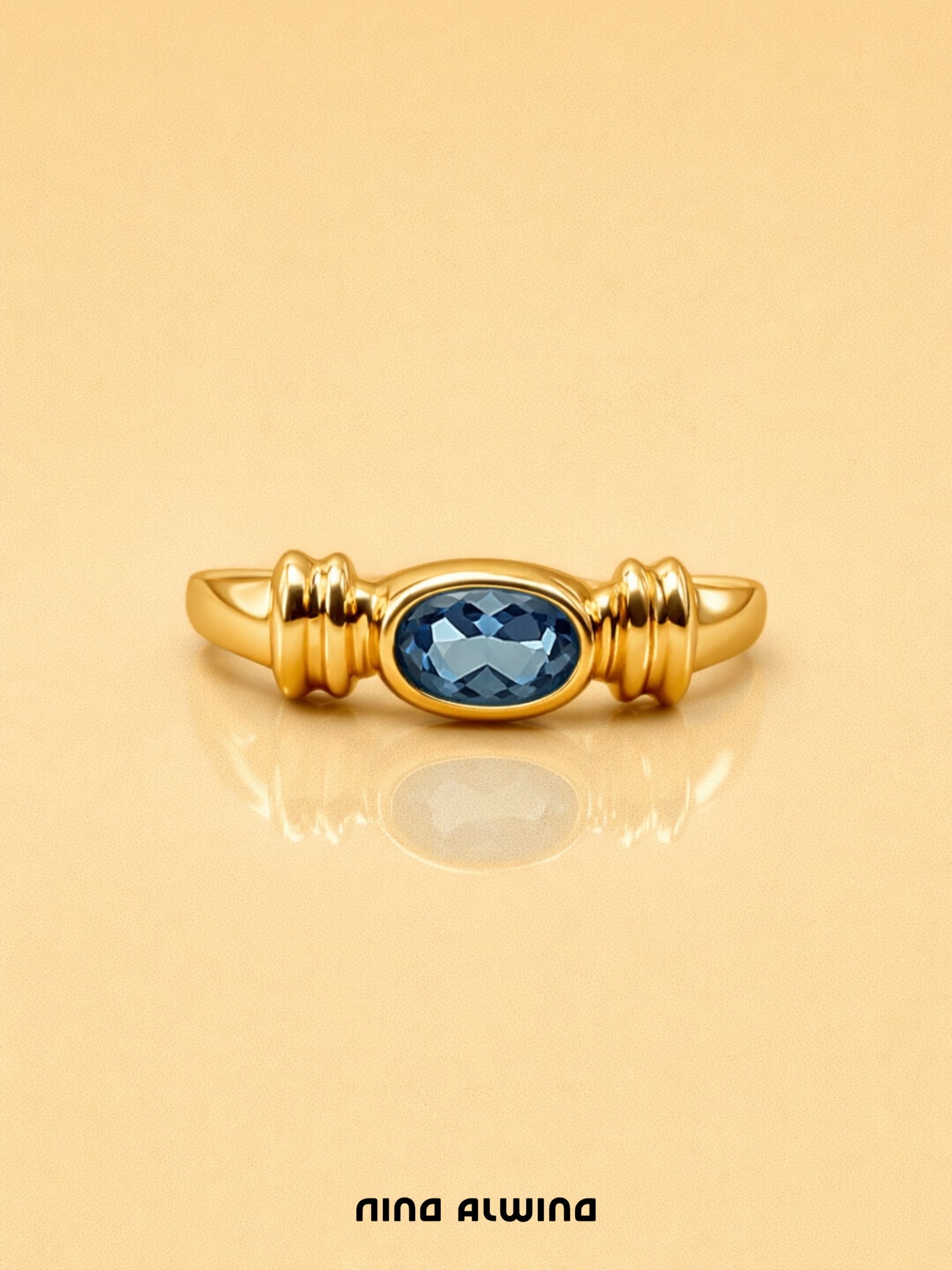 #528 8k Ring mit Aquamarin - RG 61