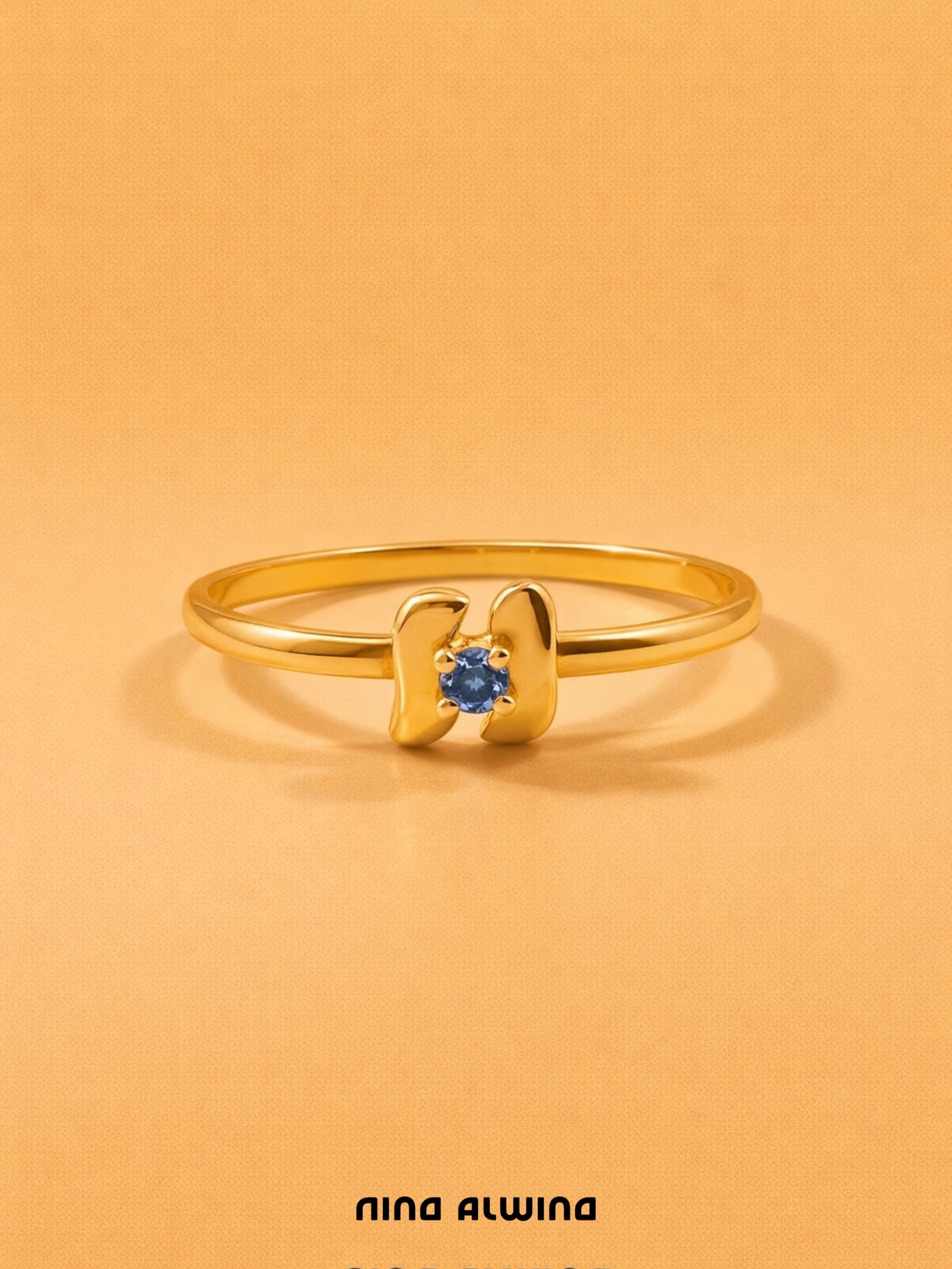 #510 Feiner 8k Ring mit Saphir - RG 53