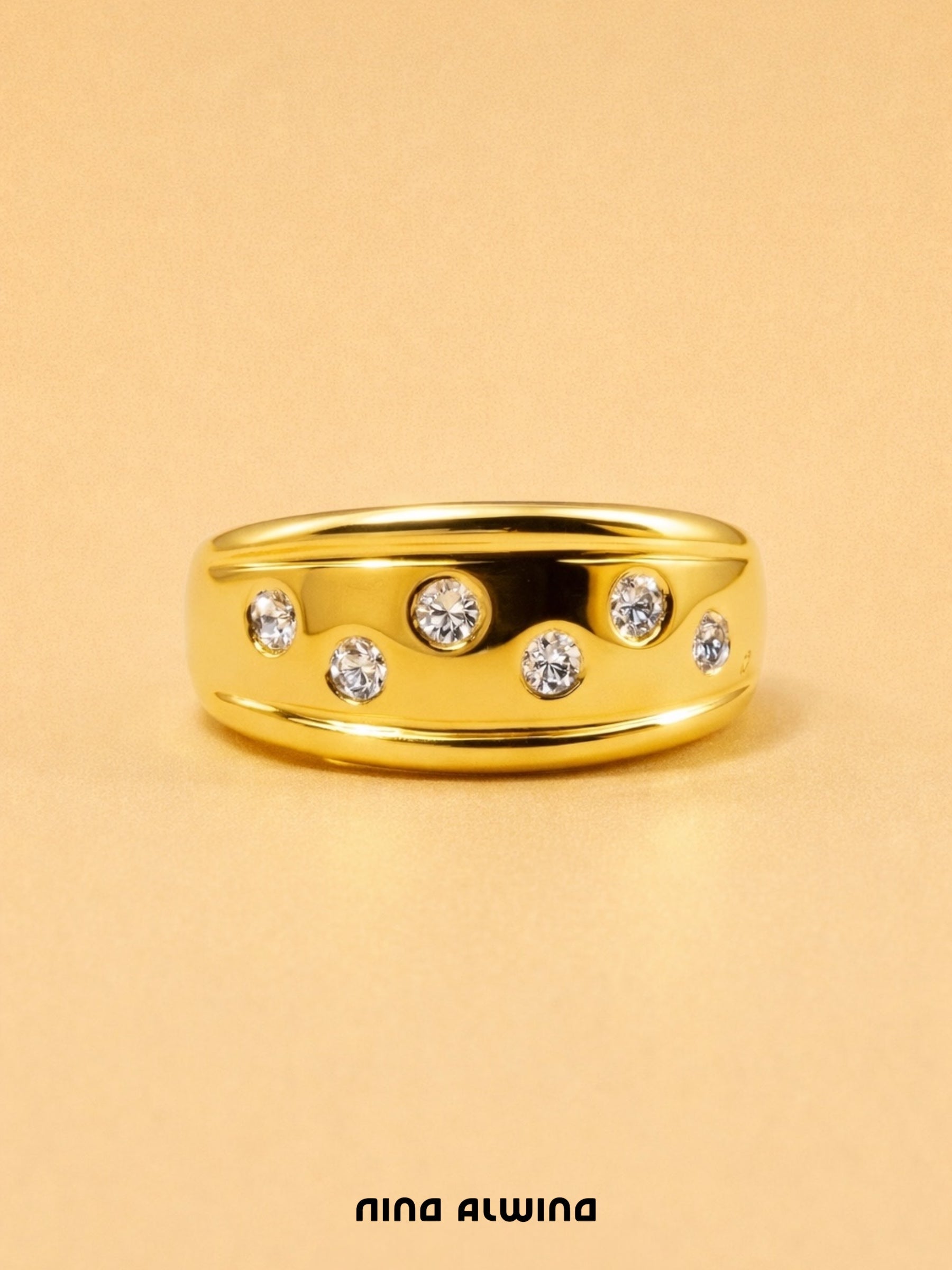 #550 8k Ring mit 6 Diamanten - RG 53,5