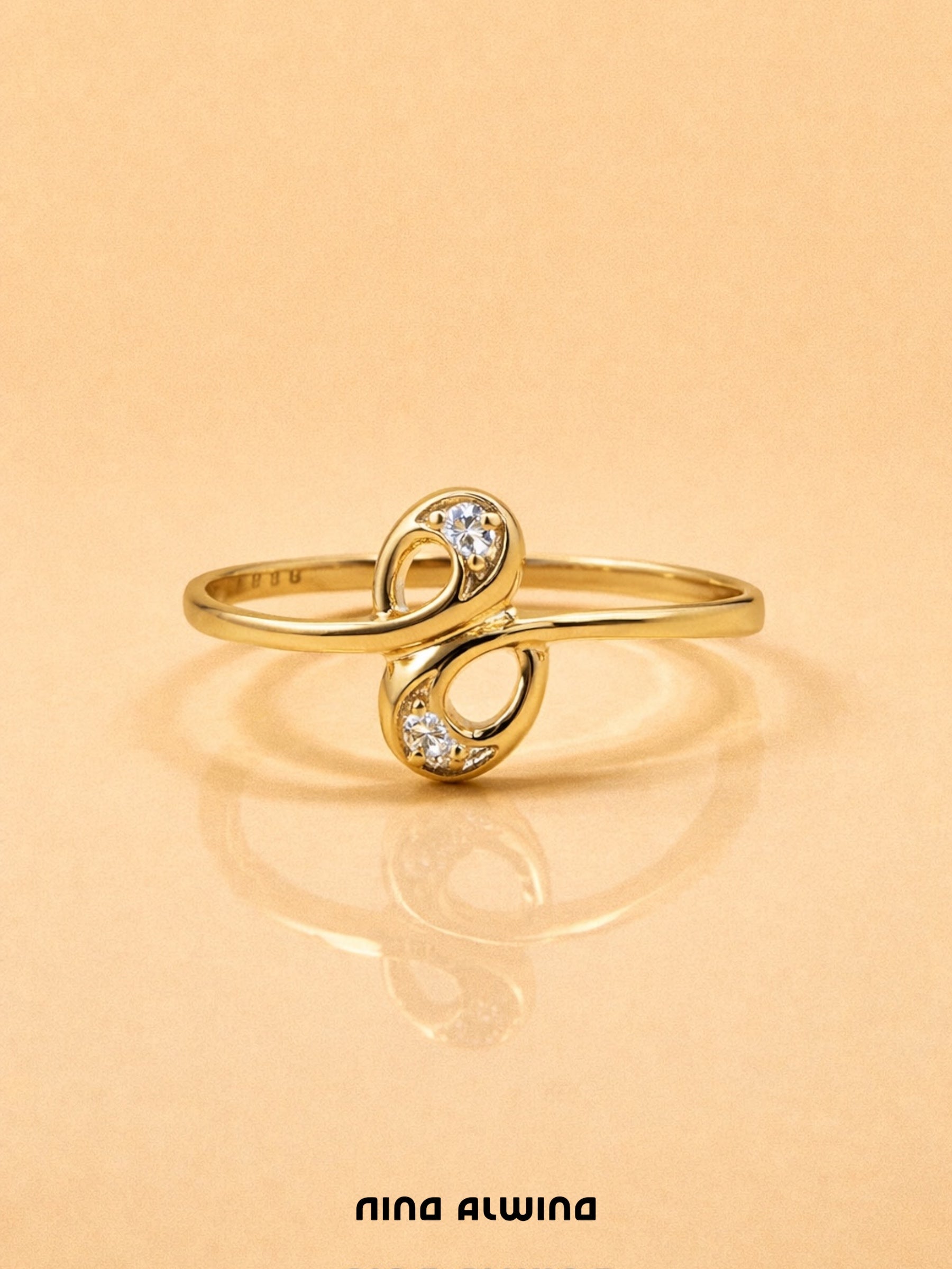 #549 8k Ring mit 2 Diamanten - RG 55