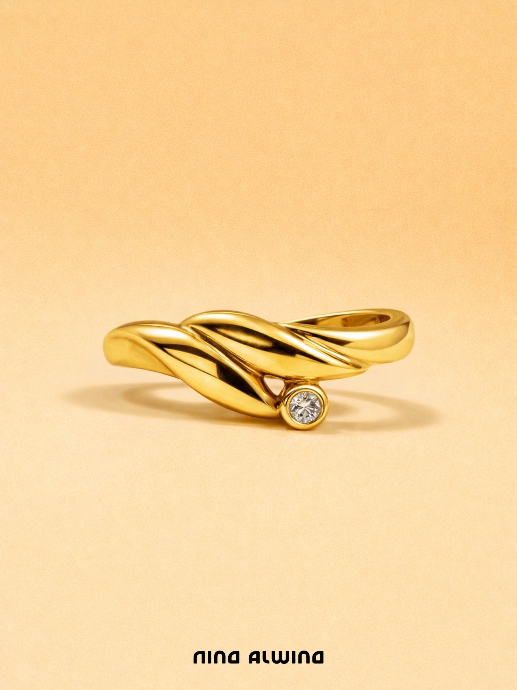 #548 8k Ring mit Diamant - RG 56