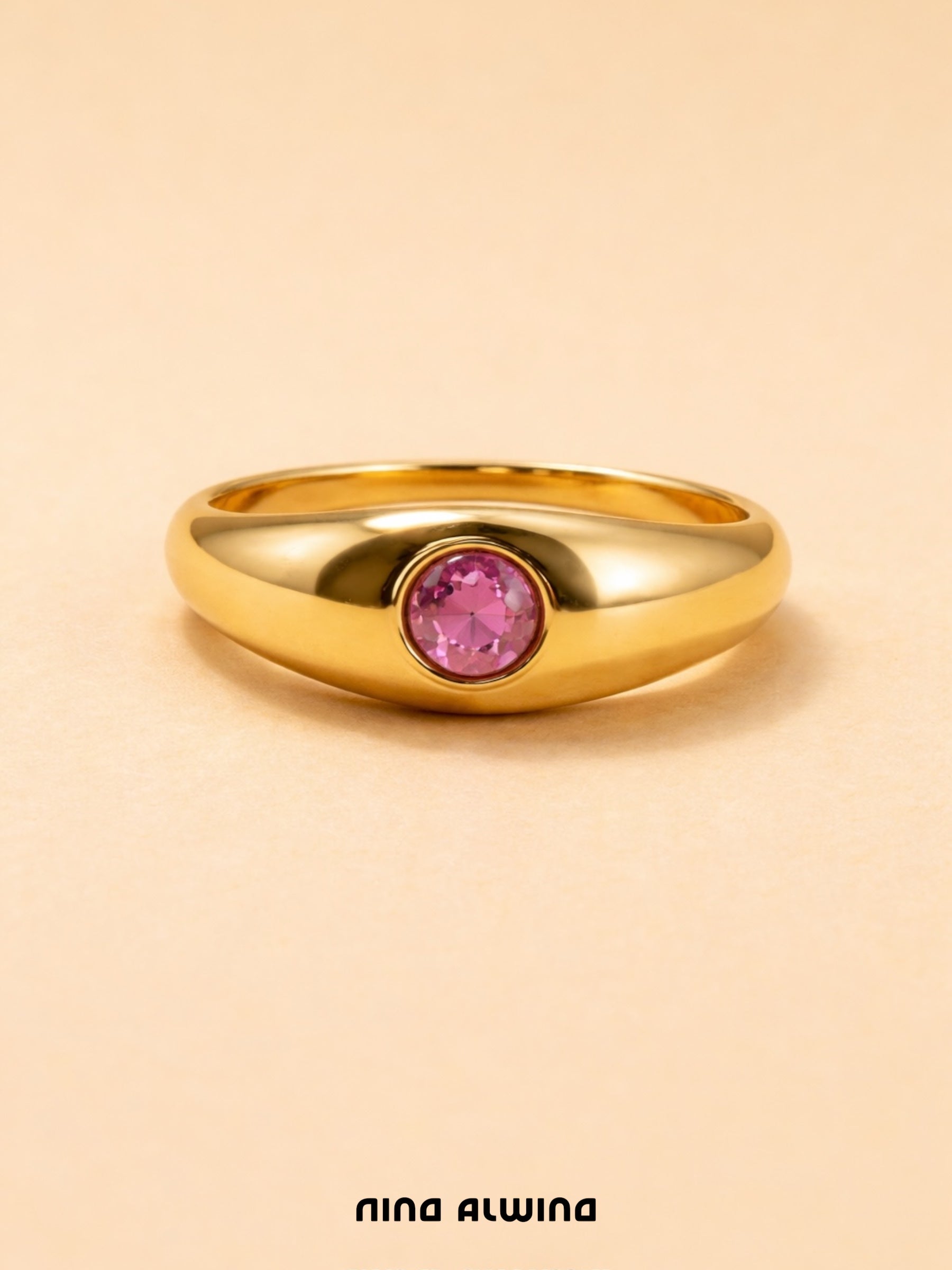 #591 Massiver 14k Ring mit Rubin - RG 53