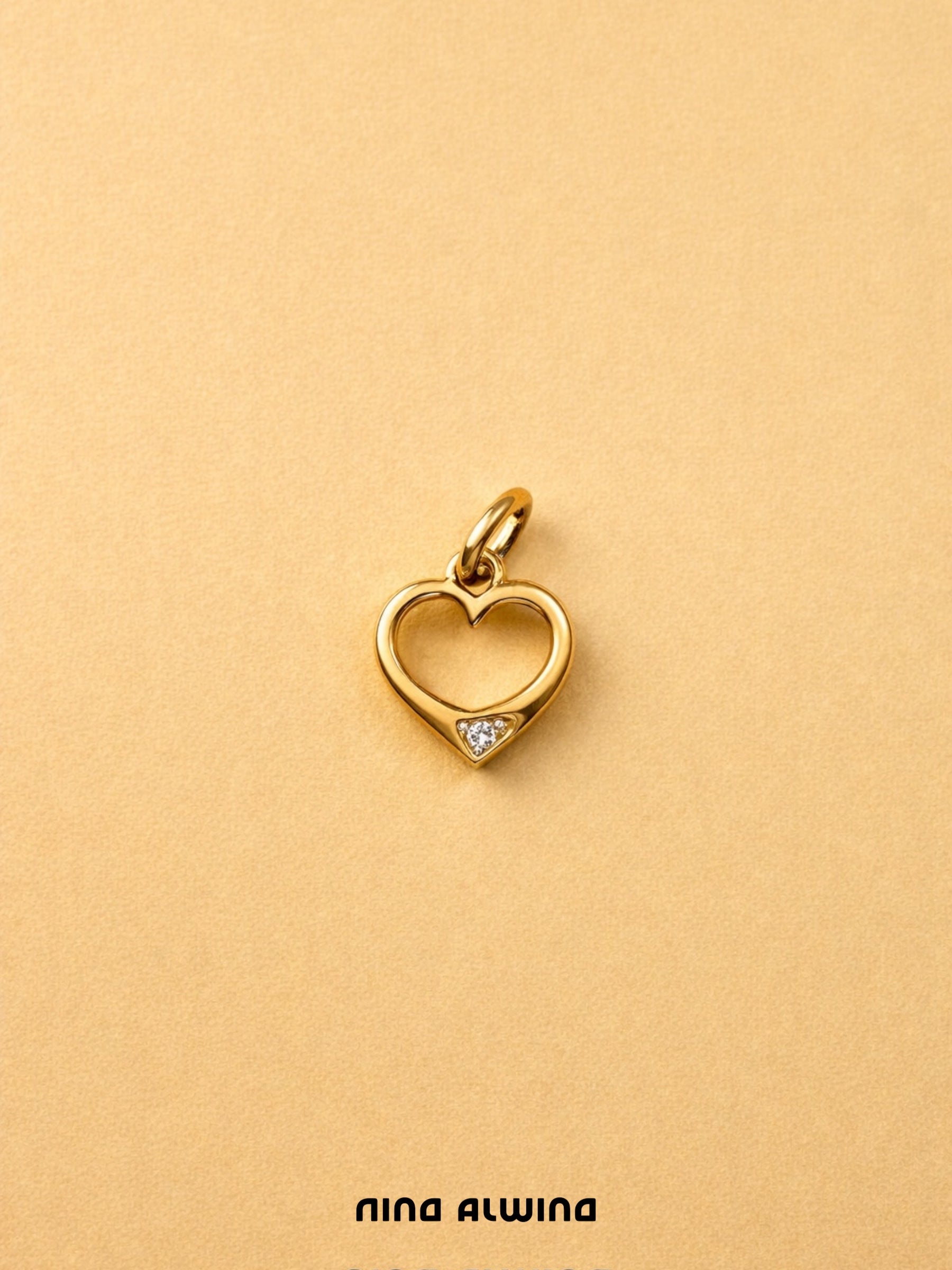 #601 8k Herz mit Diamant - 1,2cm