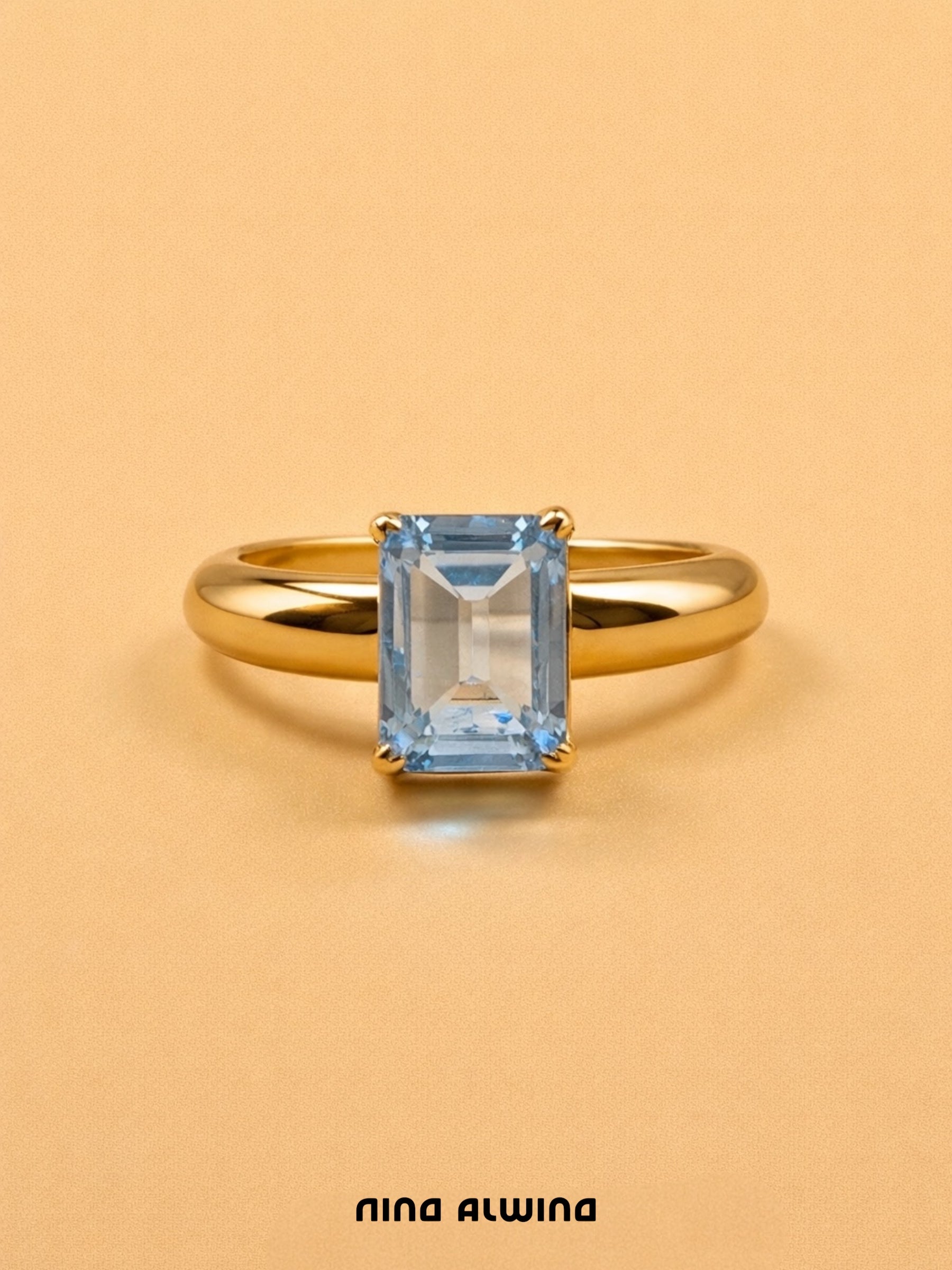 #605 8k Ring mit Aquamarin - RG 56