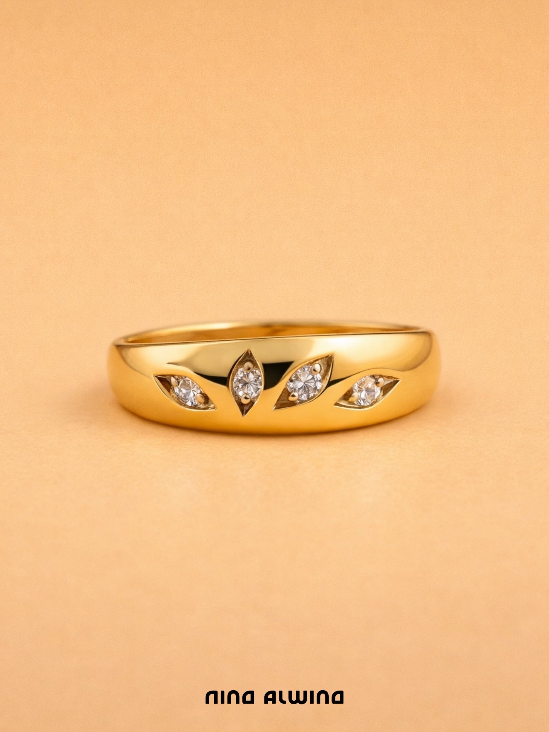 #609 8k Ring mit Zirkon - RG 57