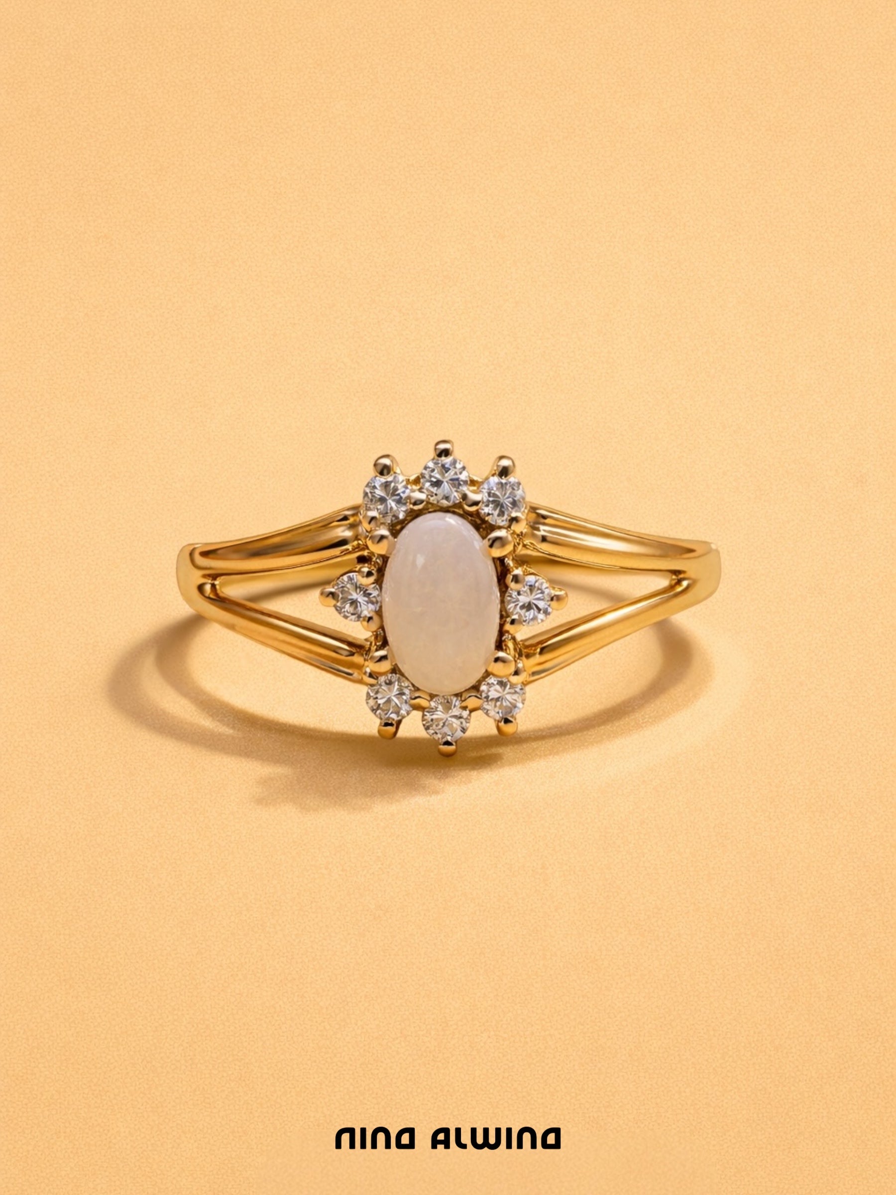 #650 8k Ring Opal & Zirkon - RG 60