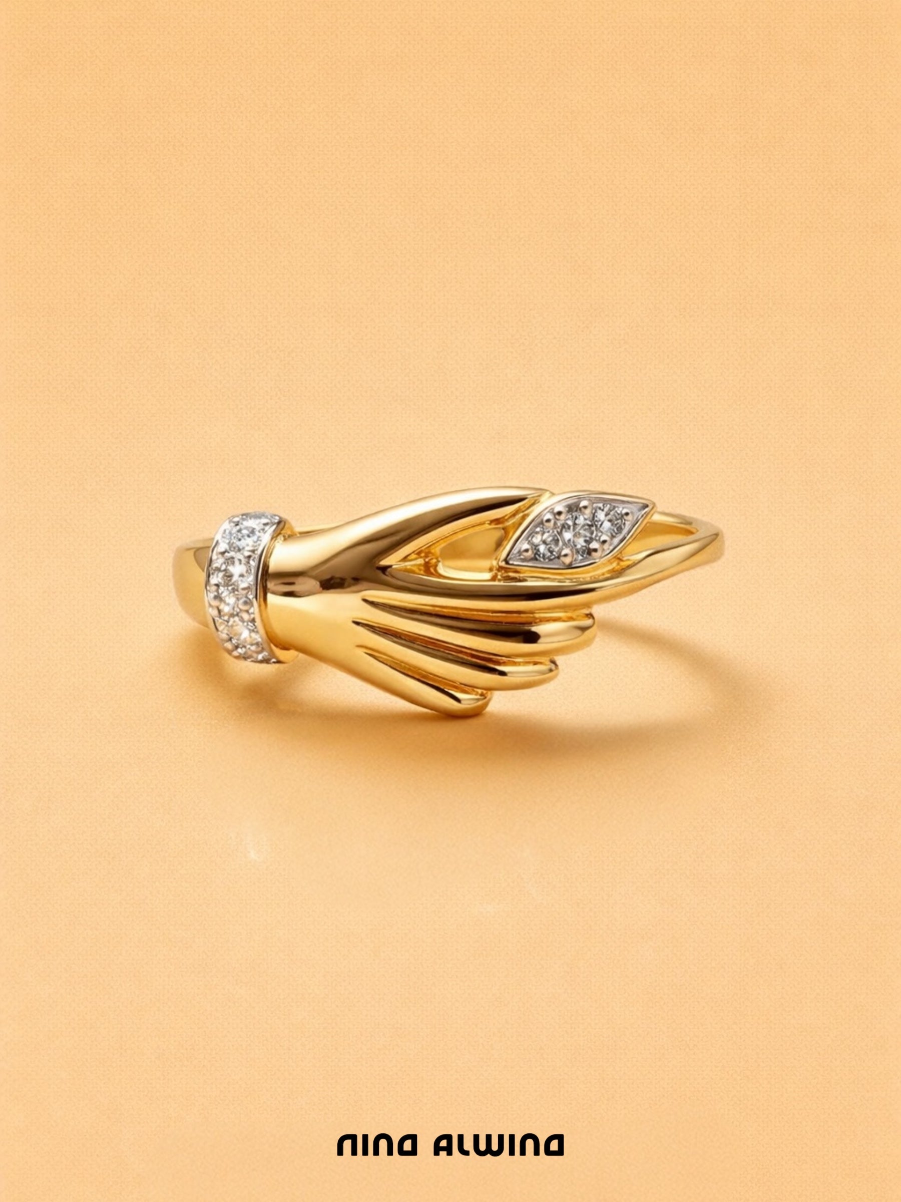 #659 Massiver 8k Ring mit 2 Diamanten - RG 54