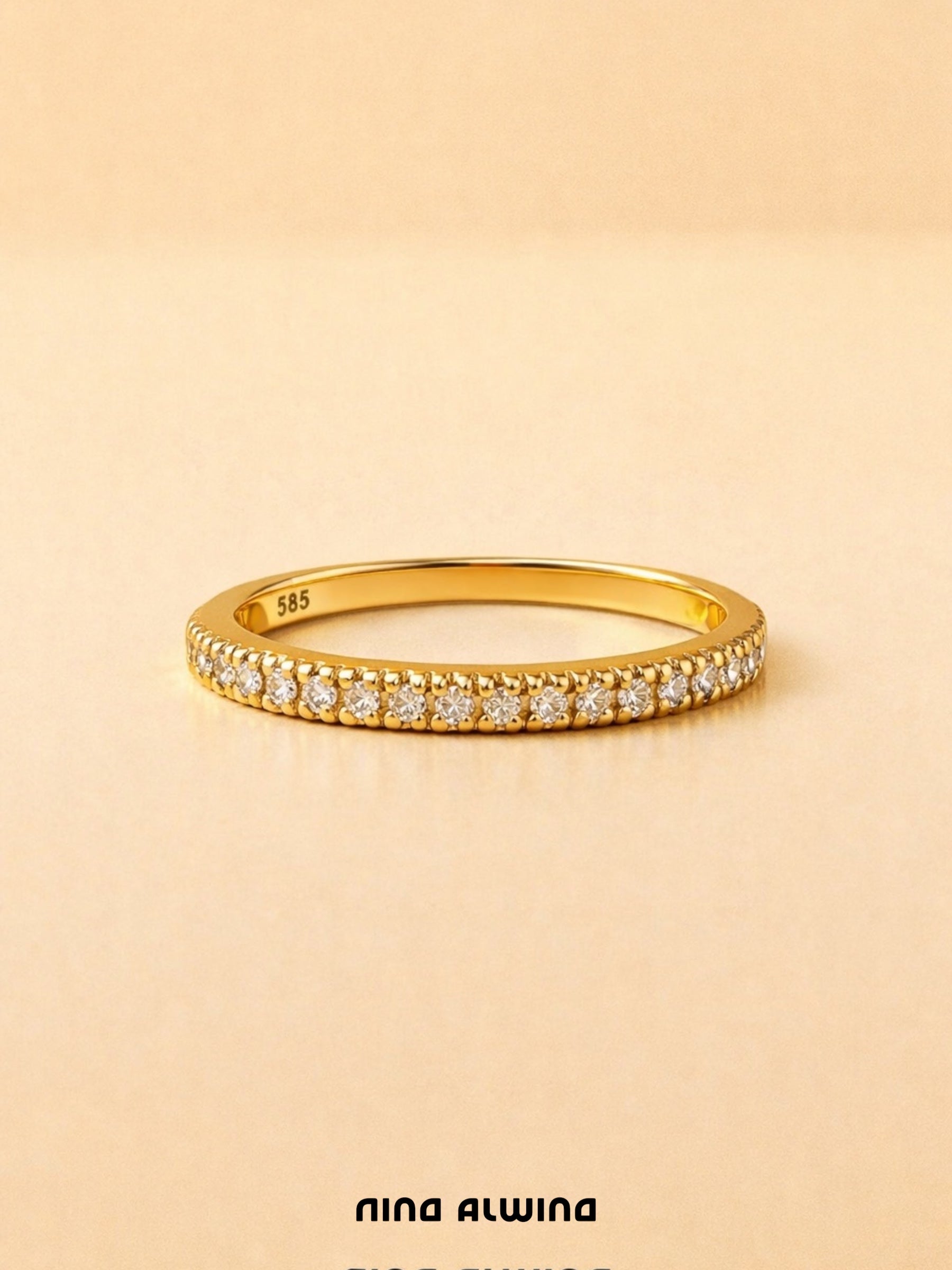 #660 14k Ring mit 17 Diamanten - RG 56,5