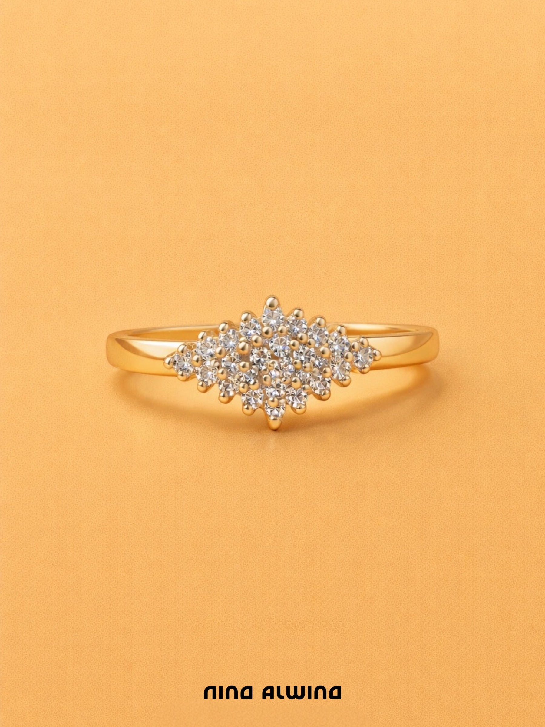 #669 14k Ring mit 25 Diamanten - RG 56