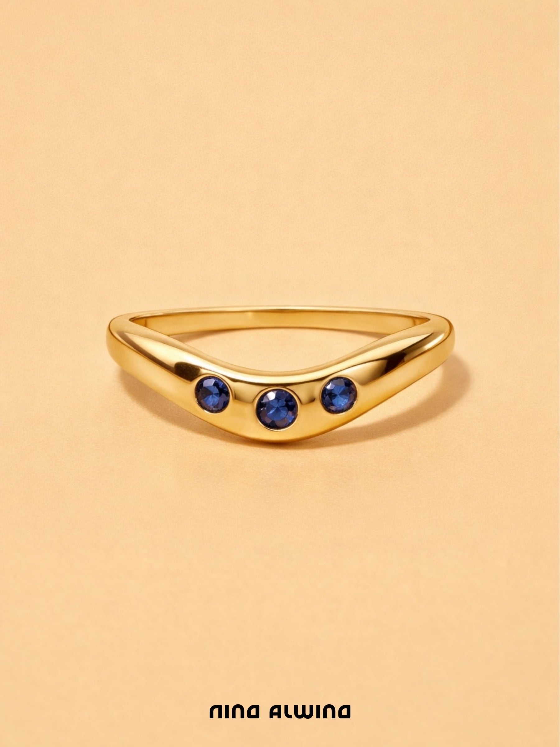 #698 8k Ring mit Saphir - RG 56