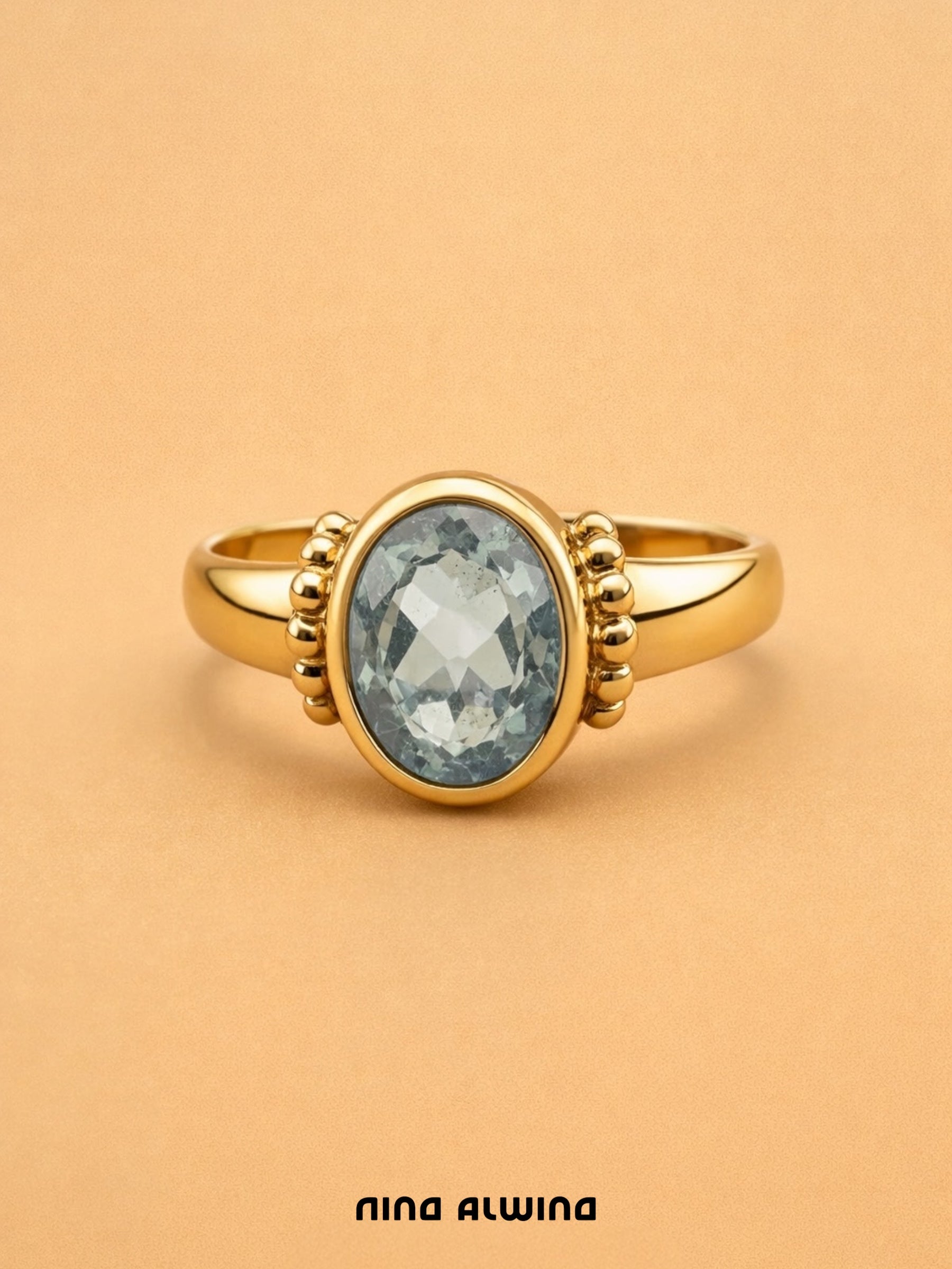 #711 8k Ring mit Aquamarin - RG 49.5