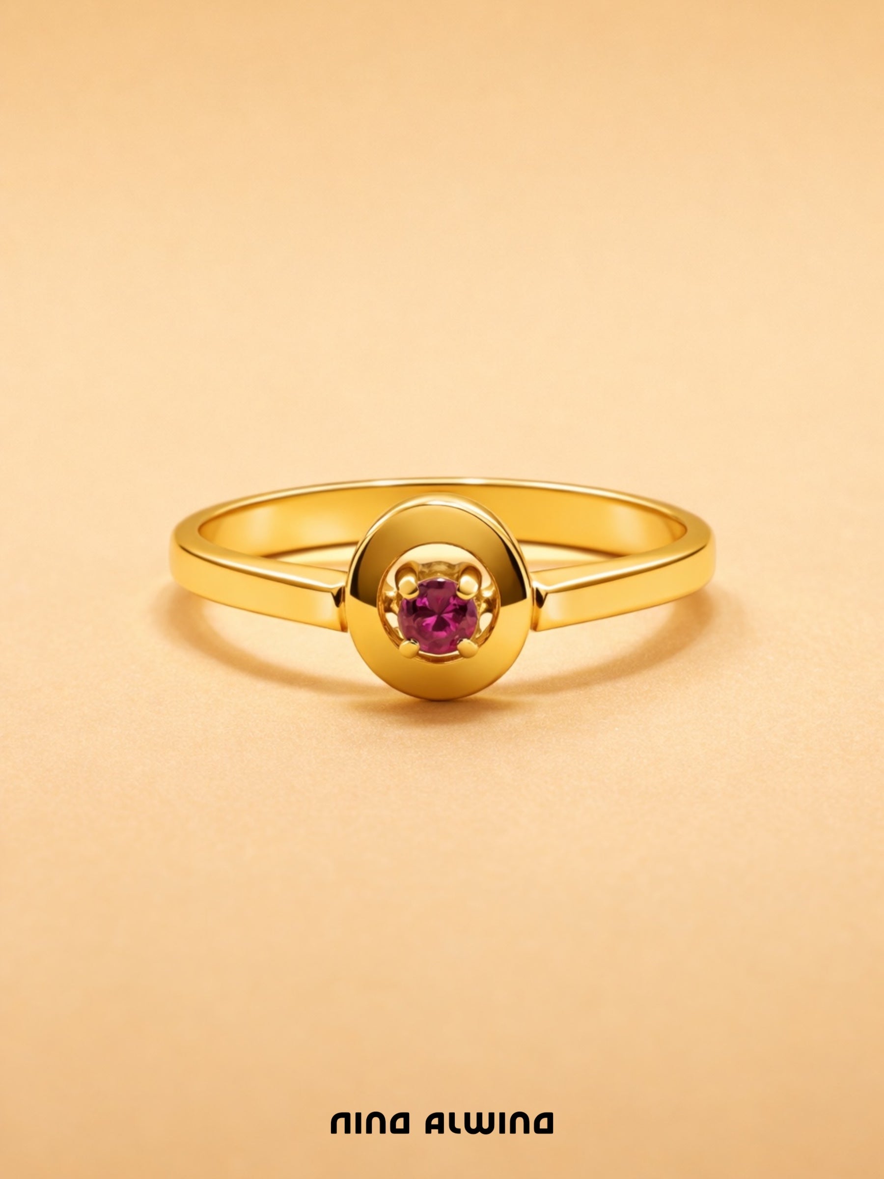 #704 Massiver 8k Ring mit Rubin - RG 54