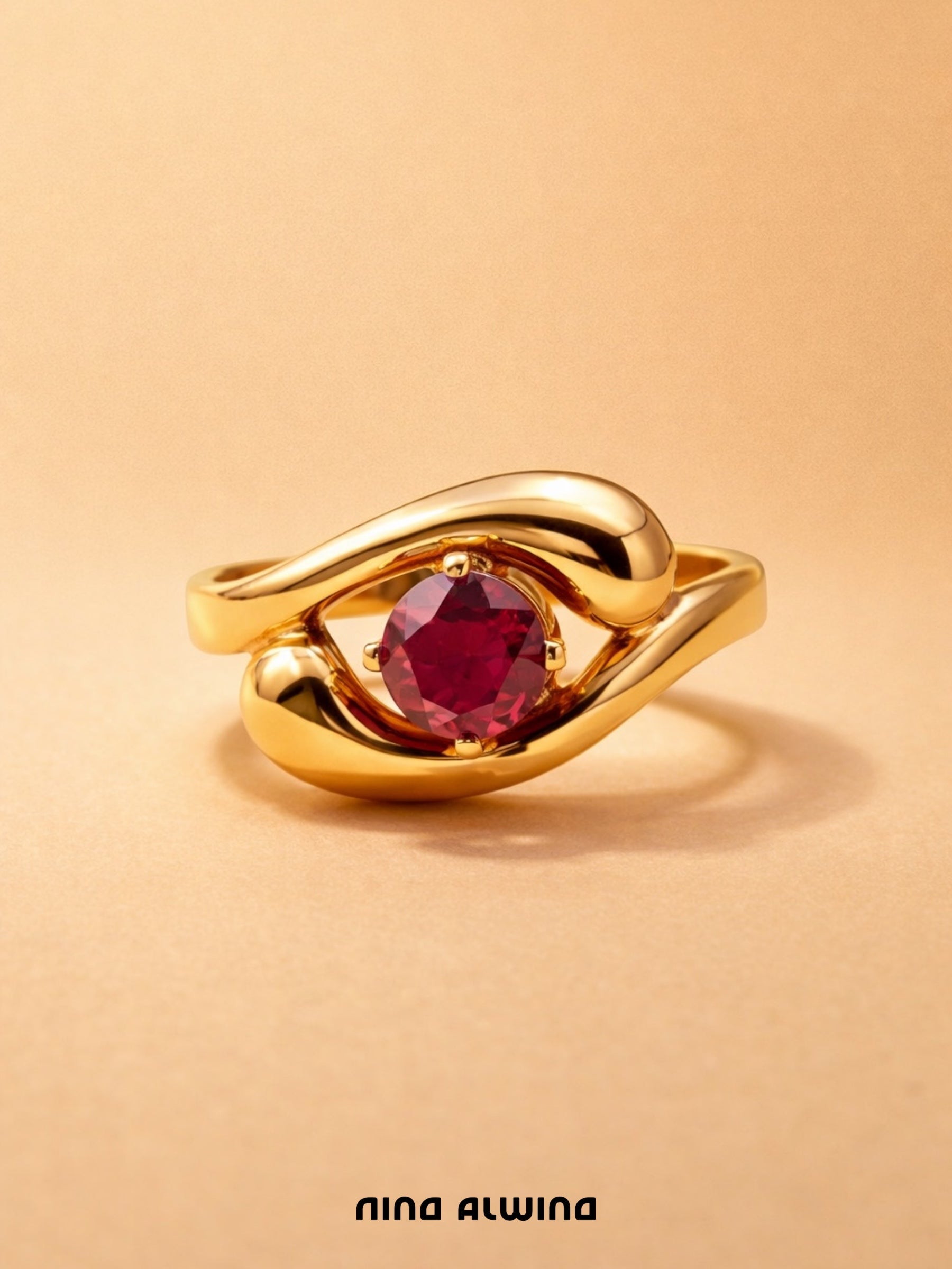 #733 8k Ring mit Rubin - RG 54