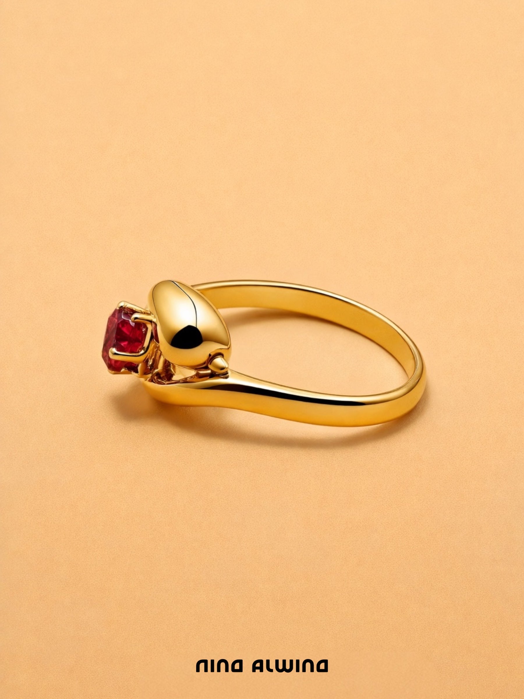 #733 8k Ring mit Rubin - RG 54
