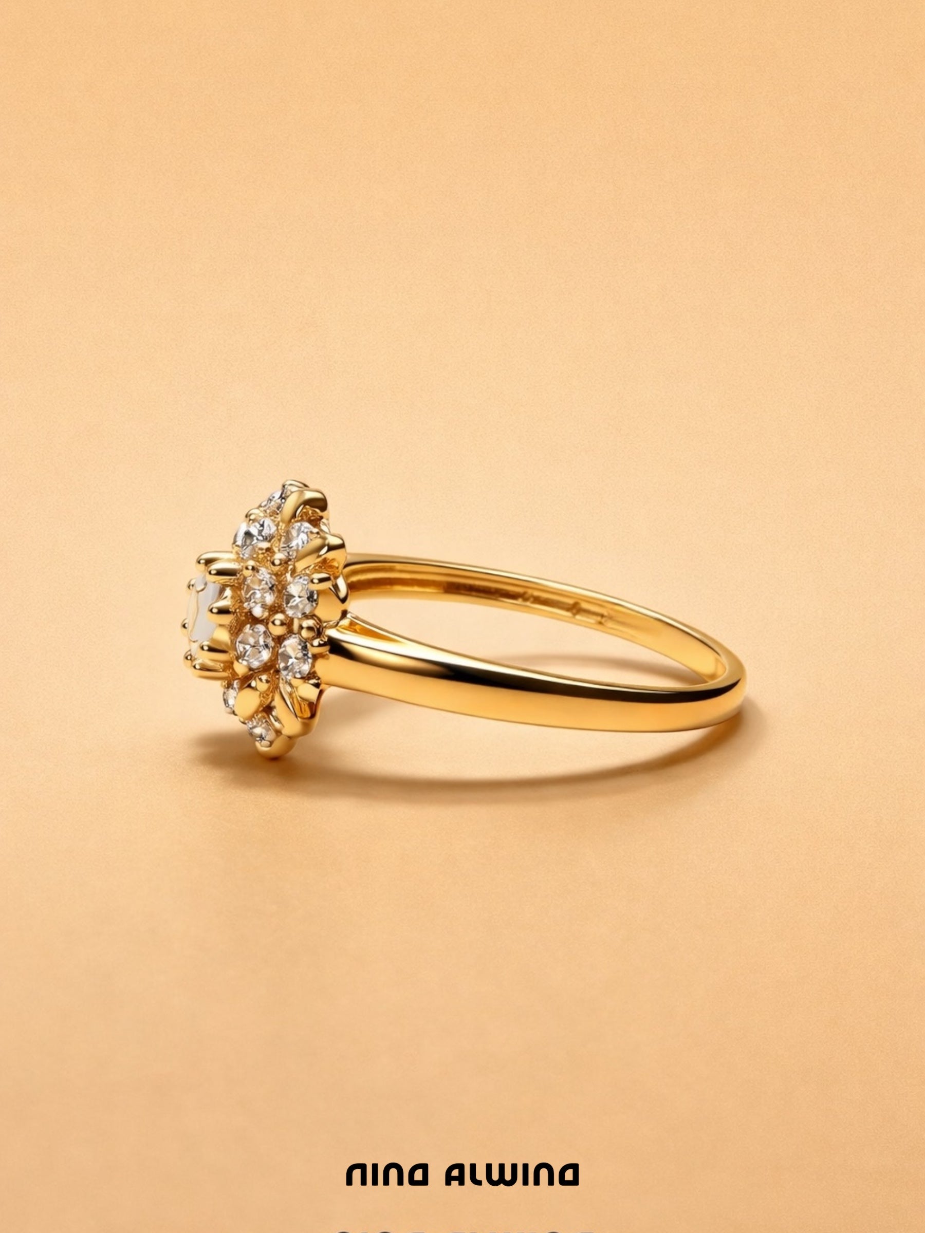 #723 8k Ring mit Opal & 4 Diamanten - RG 58