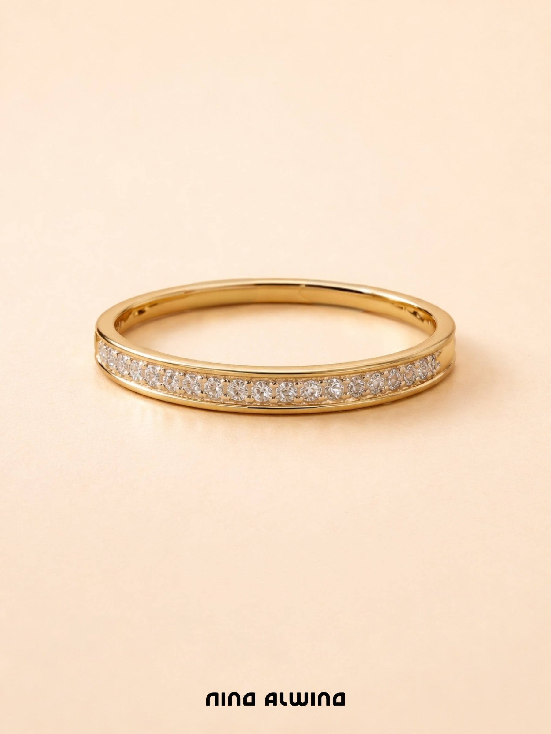 #709 14k Ring mit 21 Diamanten - RG 55