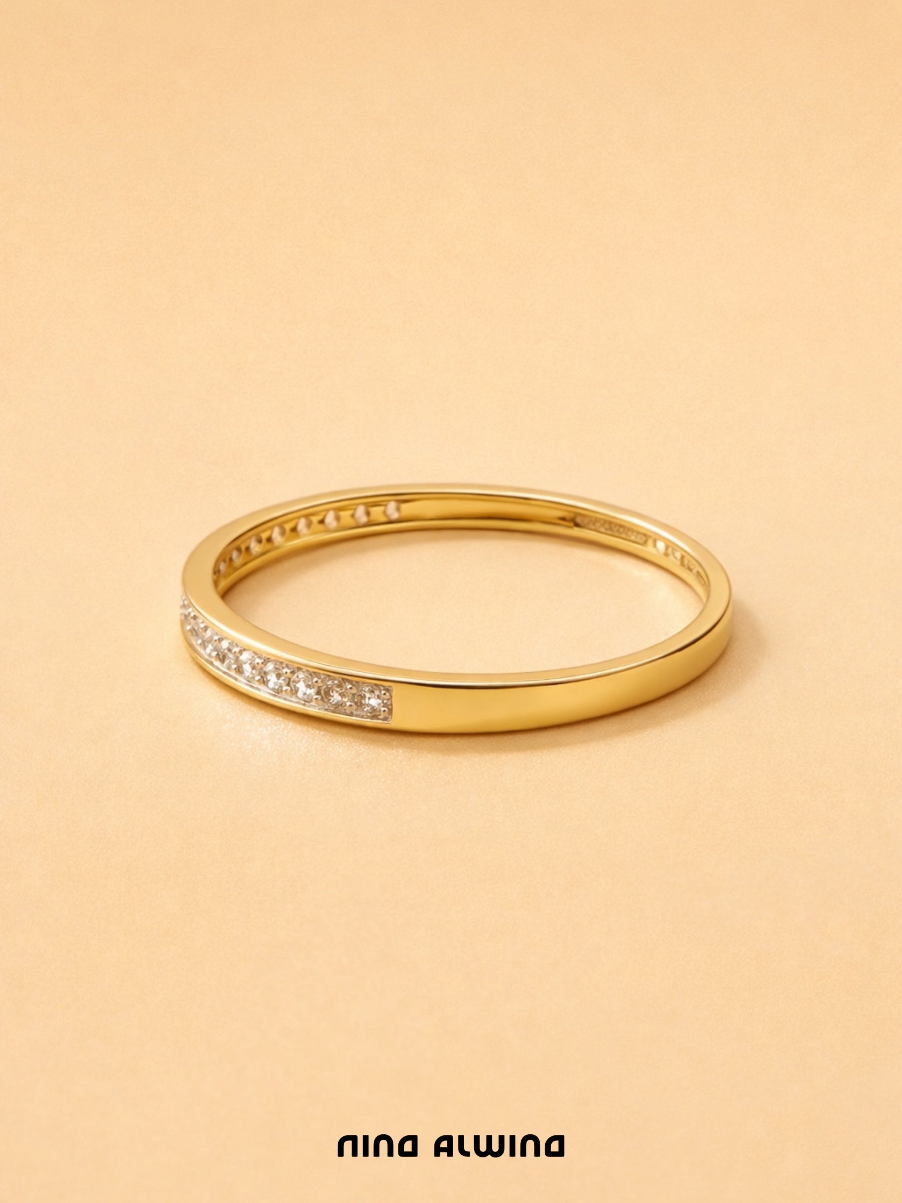 #709 14k Ring mit 21 Diamanten - RG 55