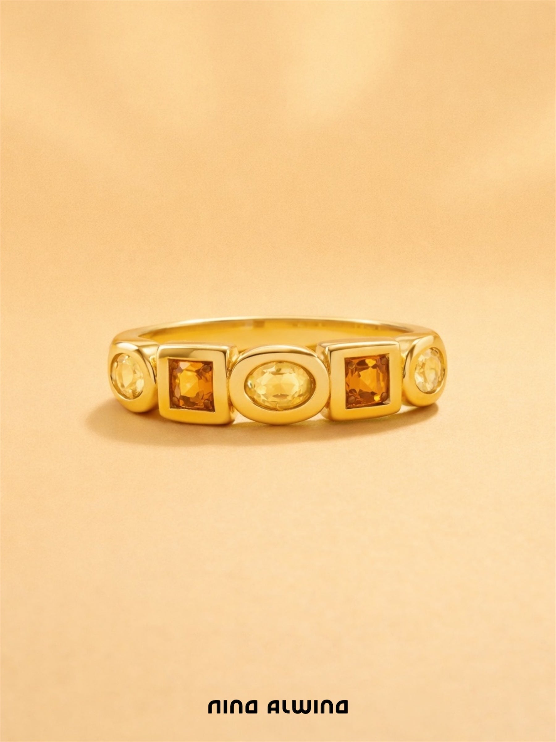 #750 14k Ring mit Citrin - RG 59