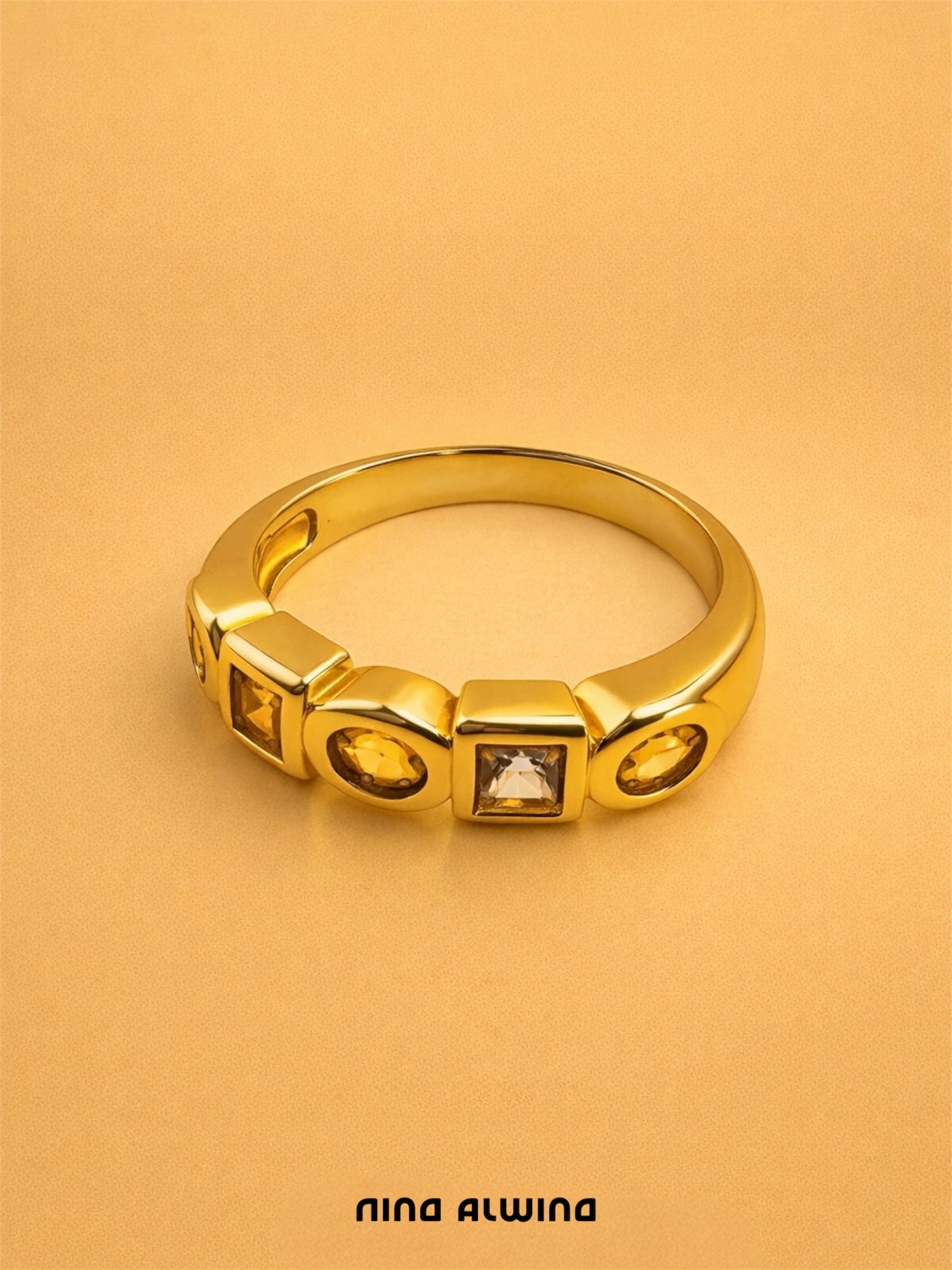 #750 14k Ring mit Citrin - RG 59