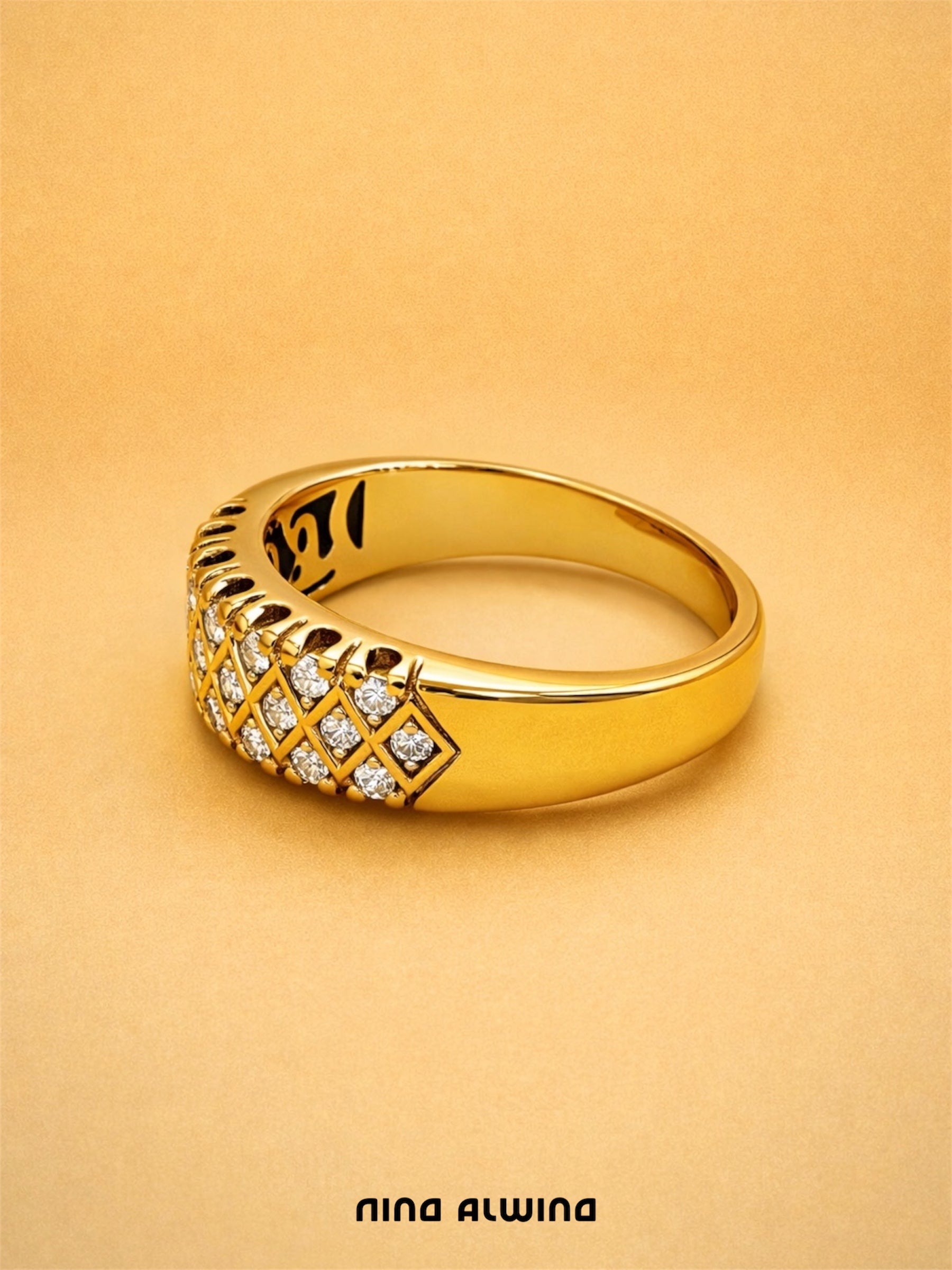 #756 14k Ring mit 28 Diamanten - RG 60