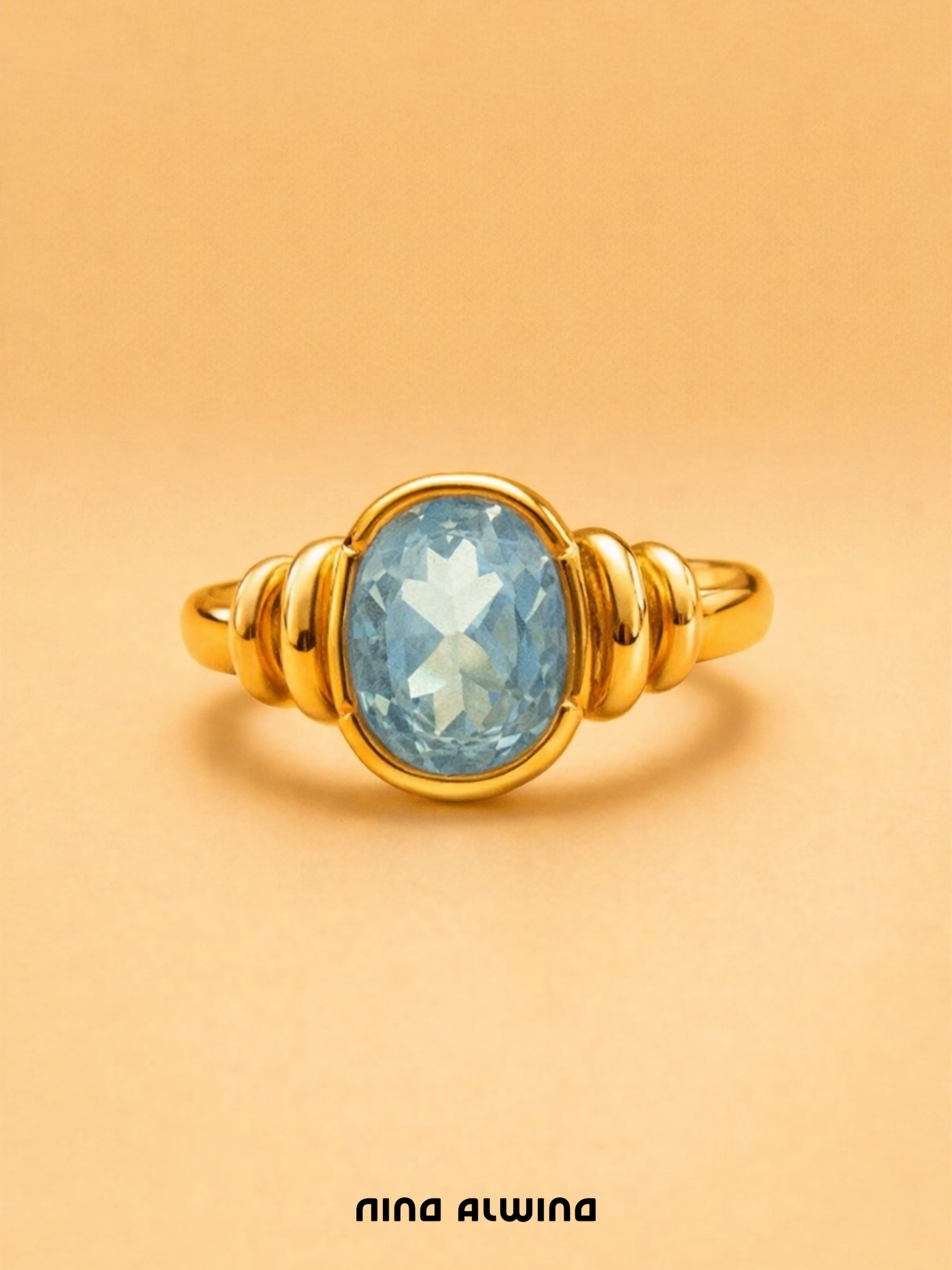 #794 8k Ring mit blauem Topas - RG 52