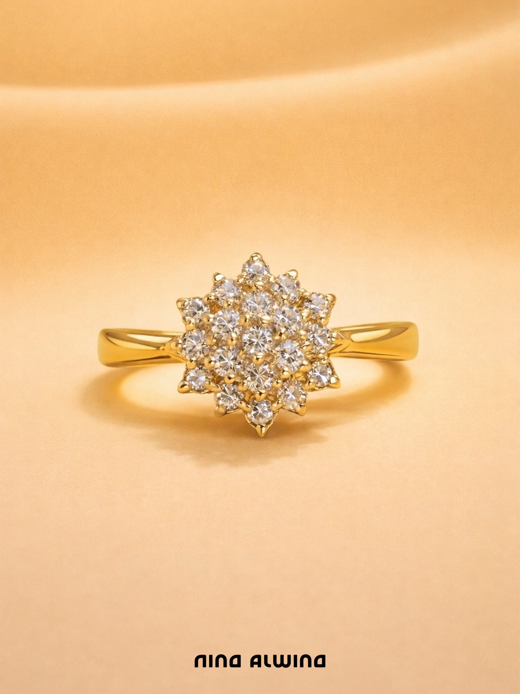 #793 8k Ring mit 13 Diamanten - RG 55.5