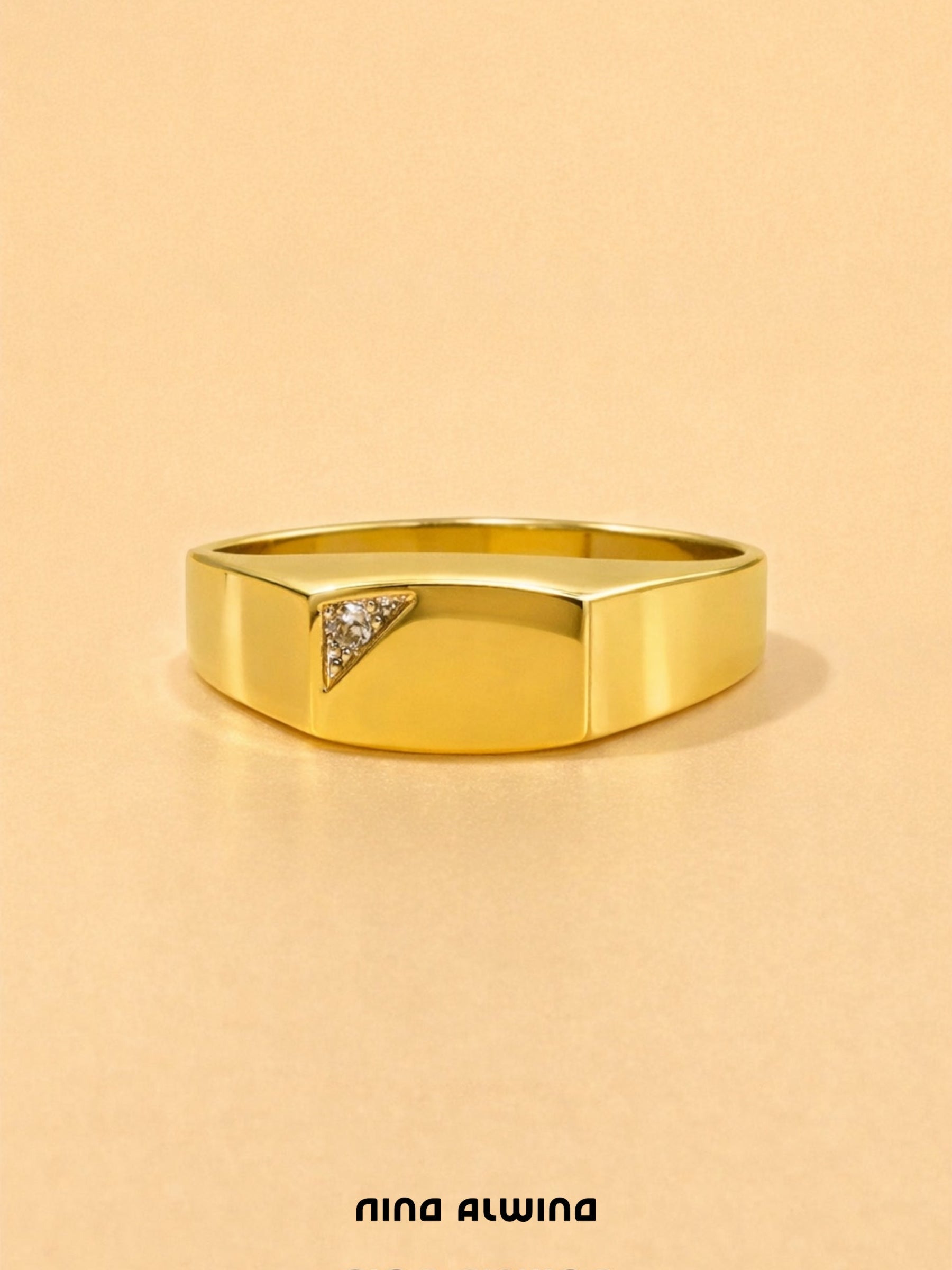 #796 8k Ring mit Diamant - RG 53