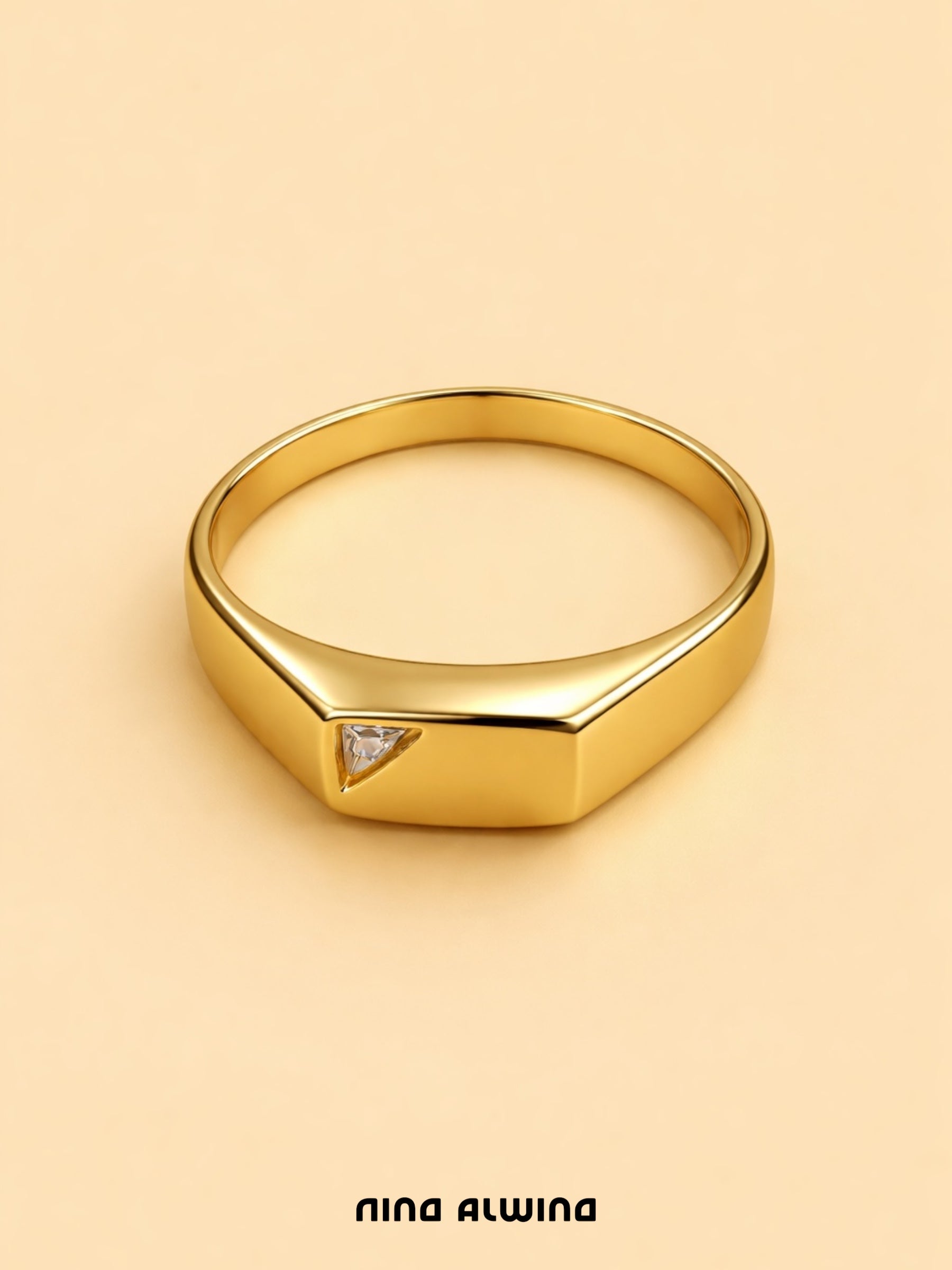 #796 8k Ring mit Diamant - RG 53