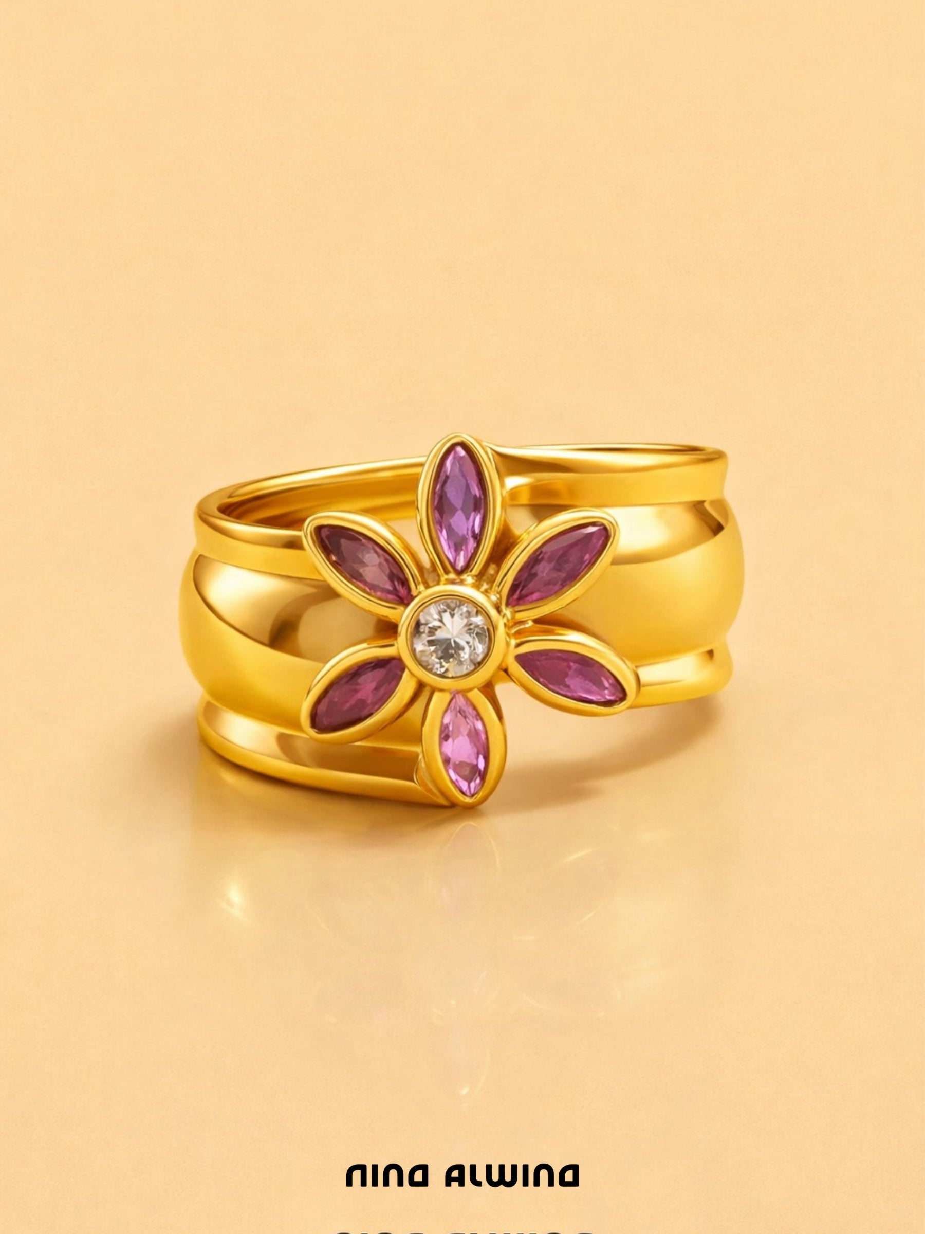 #796 8k Ring mit Rubinen & Diamant - RG 59