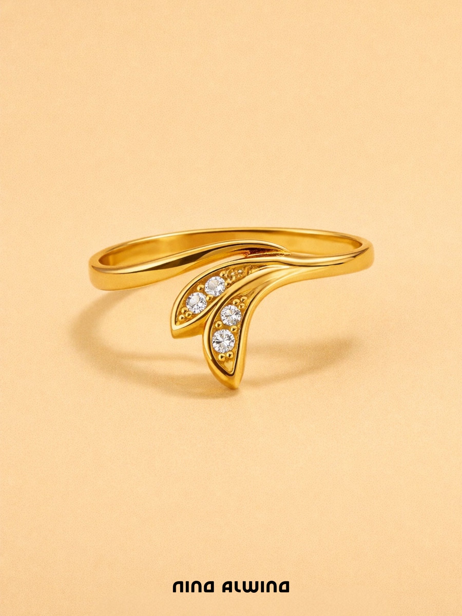 #804 8k Ring mit 4 Diamanten - RG 56