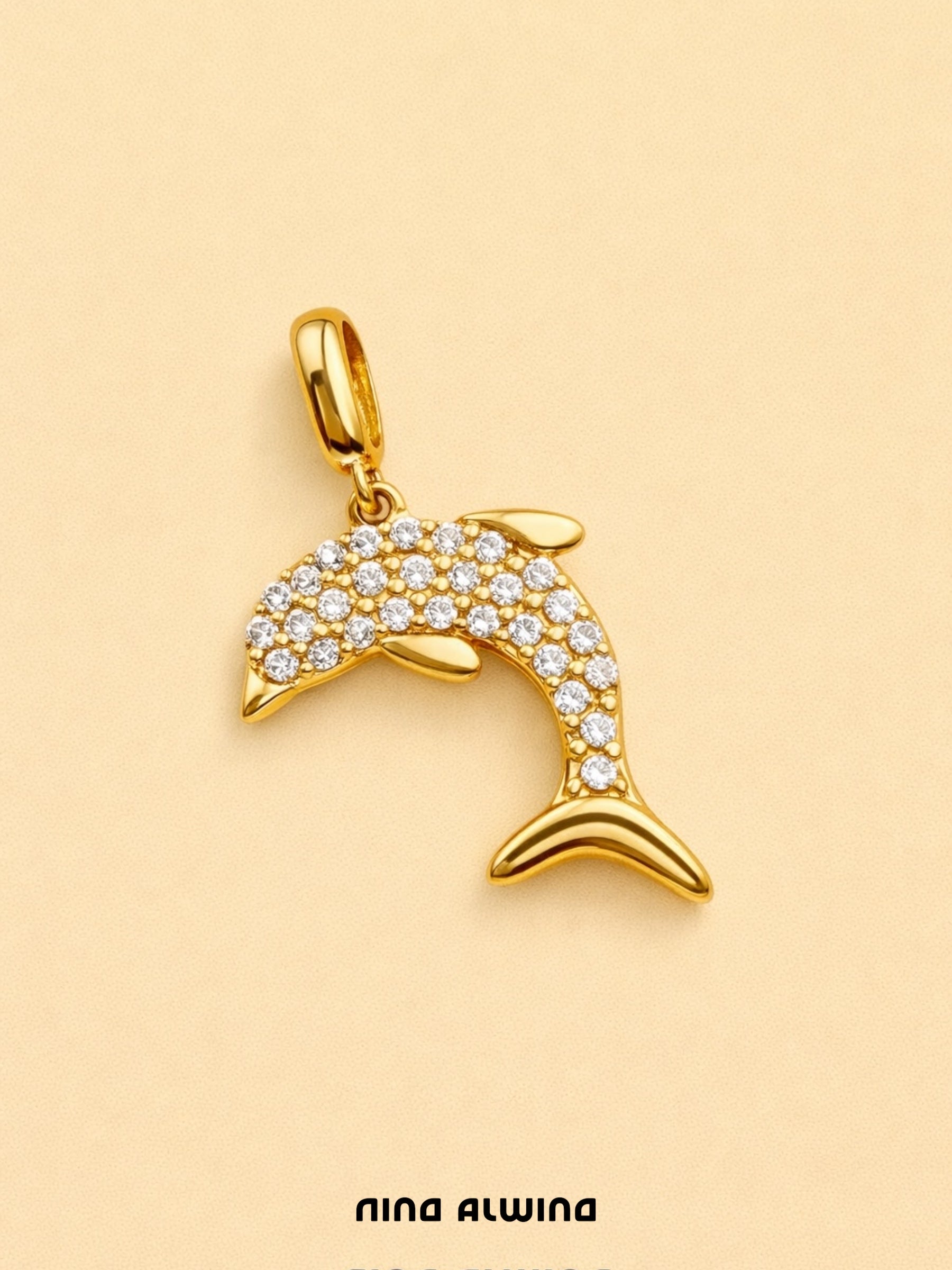 #820 14k Anhänger Delfin - 2cm