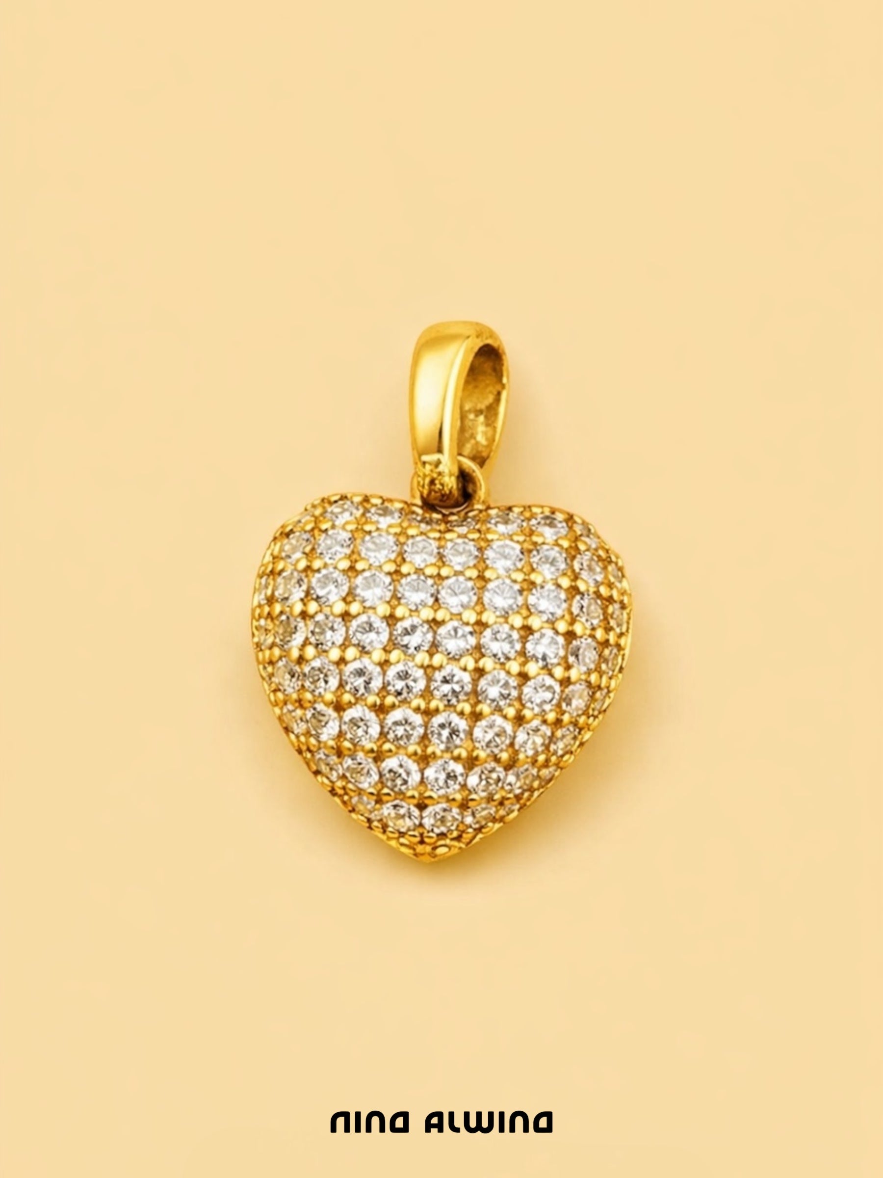 #819 14k Anhänger mit Zirkonen - 1.6cm