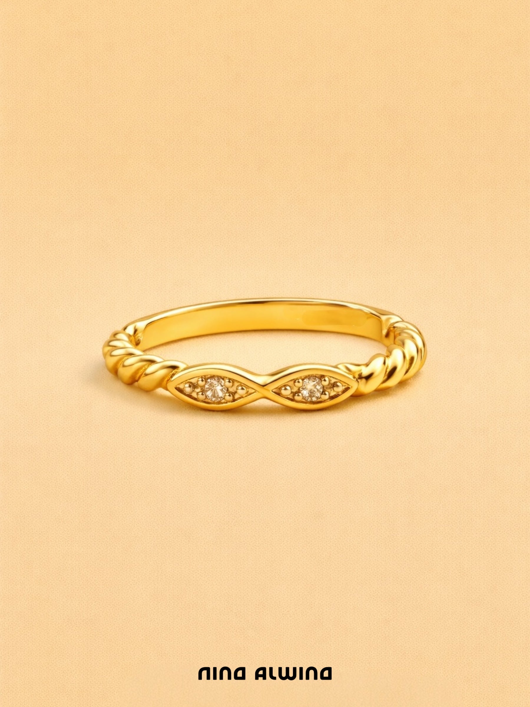 #817 8k Ring mit 2 Diamanten - RG 55