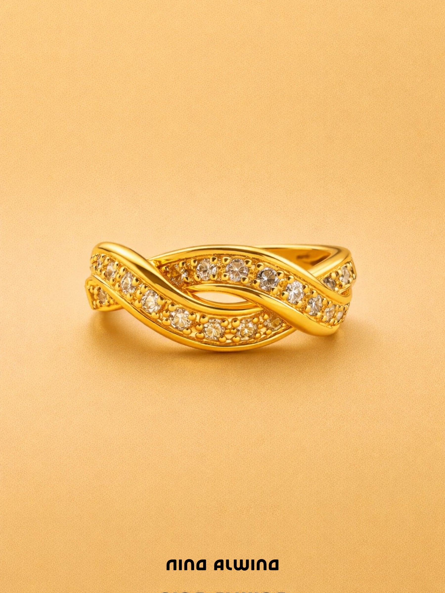 #814 14k Ring mit 12 Diamanten - RG 55