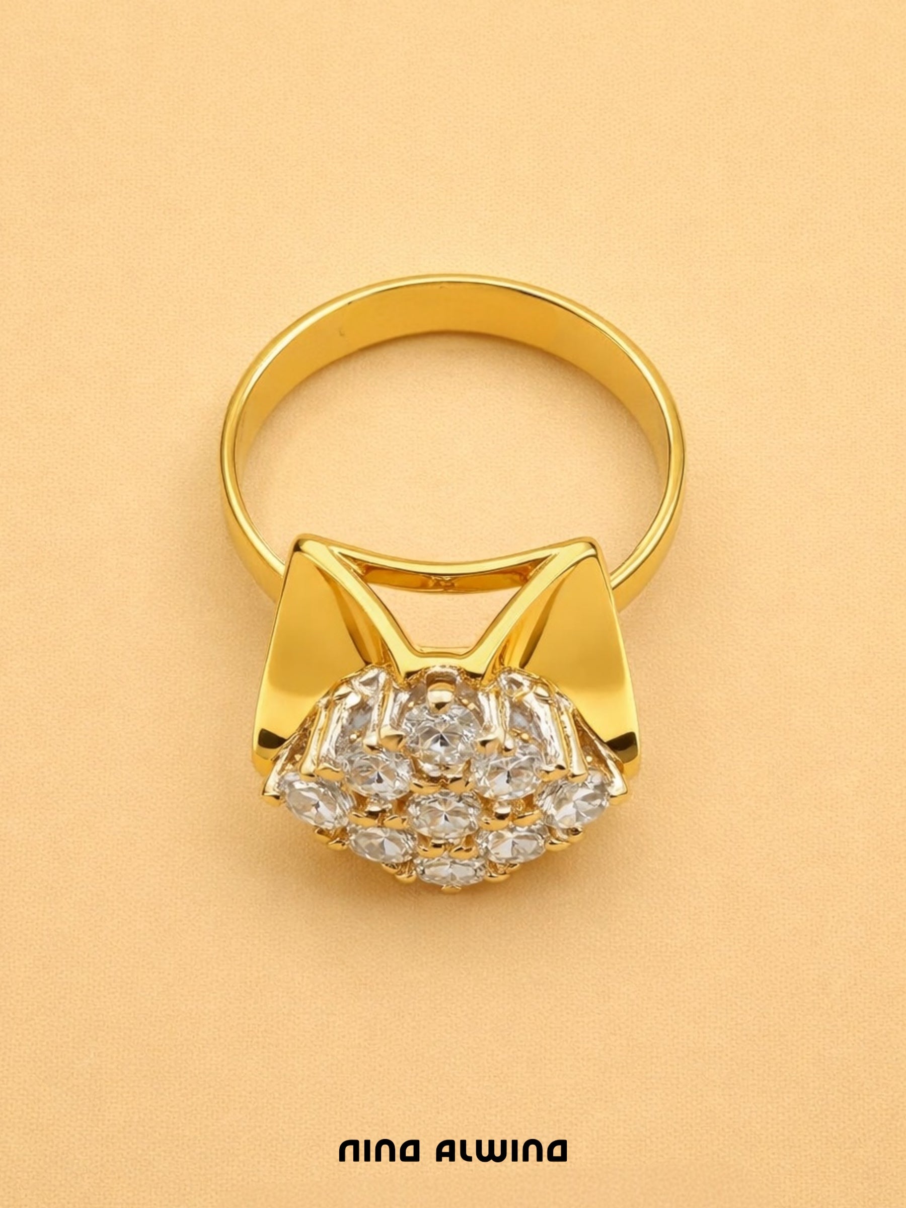 #825 14k Ring mit Diamanten - RG 54