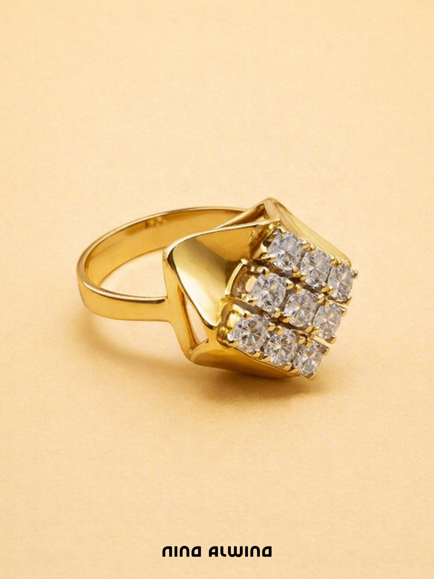 #825 14k Ring mit Diamanten - RG 54
